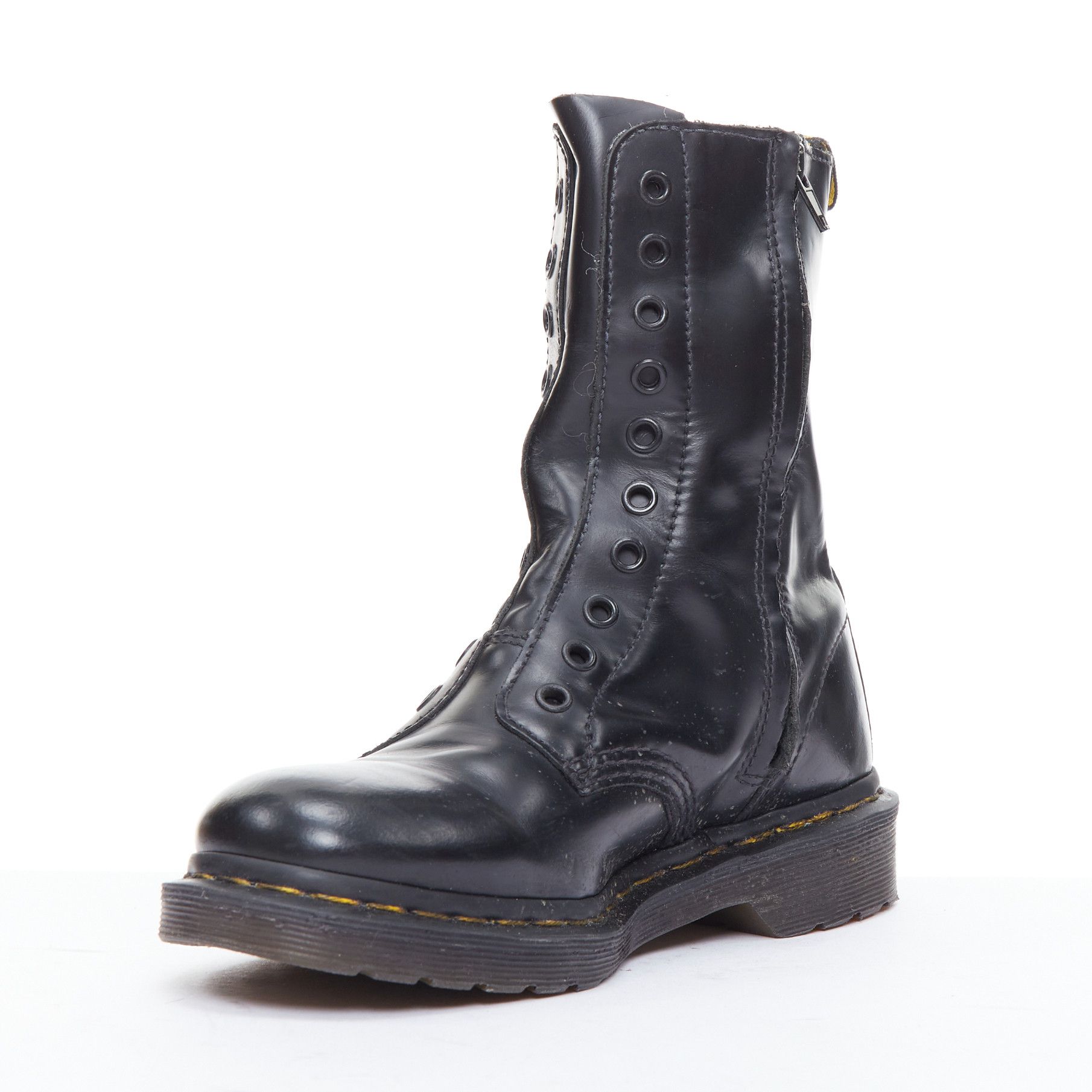 Vetements VETEMENTS DR MARTENS 2017 Border Line 1490 black leather laceless combat boots EU38 Size US 8 / IT 38 - 4 Thumbnail