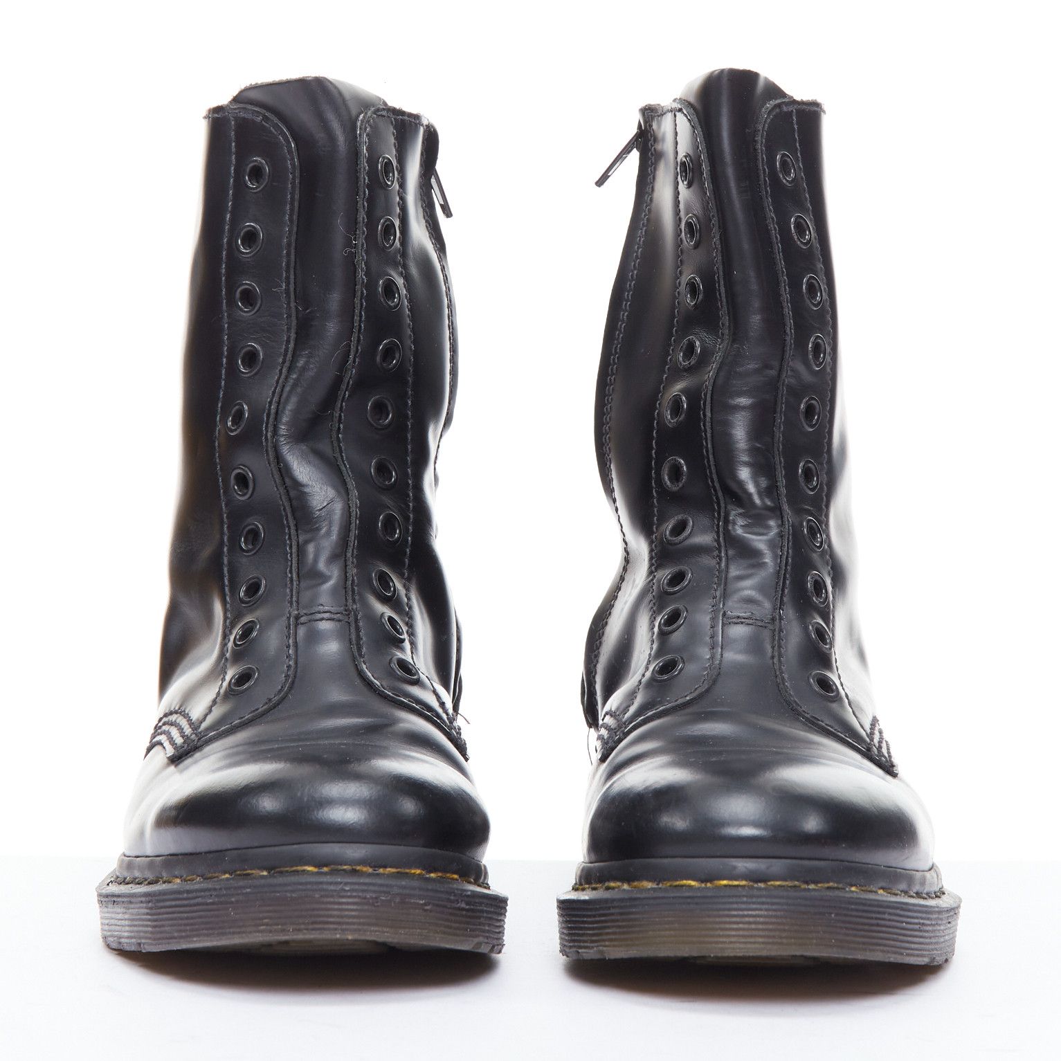 Vetements VETEMENTS DR MARTENS 2017 Border Line 1490 black leather laceless combat boots EU38 Size US 8 / IT 38 - 3 Thumbnail