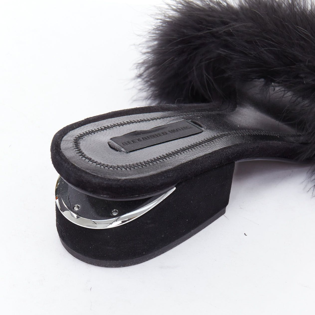 Alexander Wang ALEXANDER WANG Lou black feather embellished suede mules EU37.5 Size US 7.5 / IT 37.5 - 8 Thumbnail
