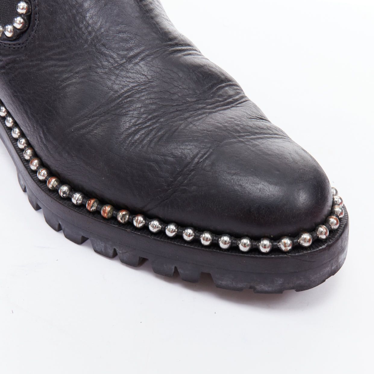 Alexander Wang ALEXANDER WANG Spencer black silver studded ankle chelsea boots EU39 Size US 9 / IT 39 - 7 Thumbnail
