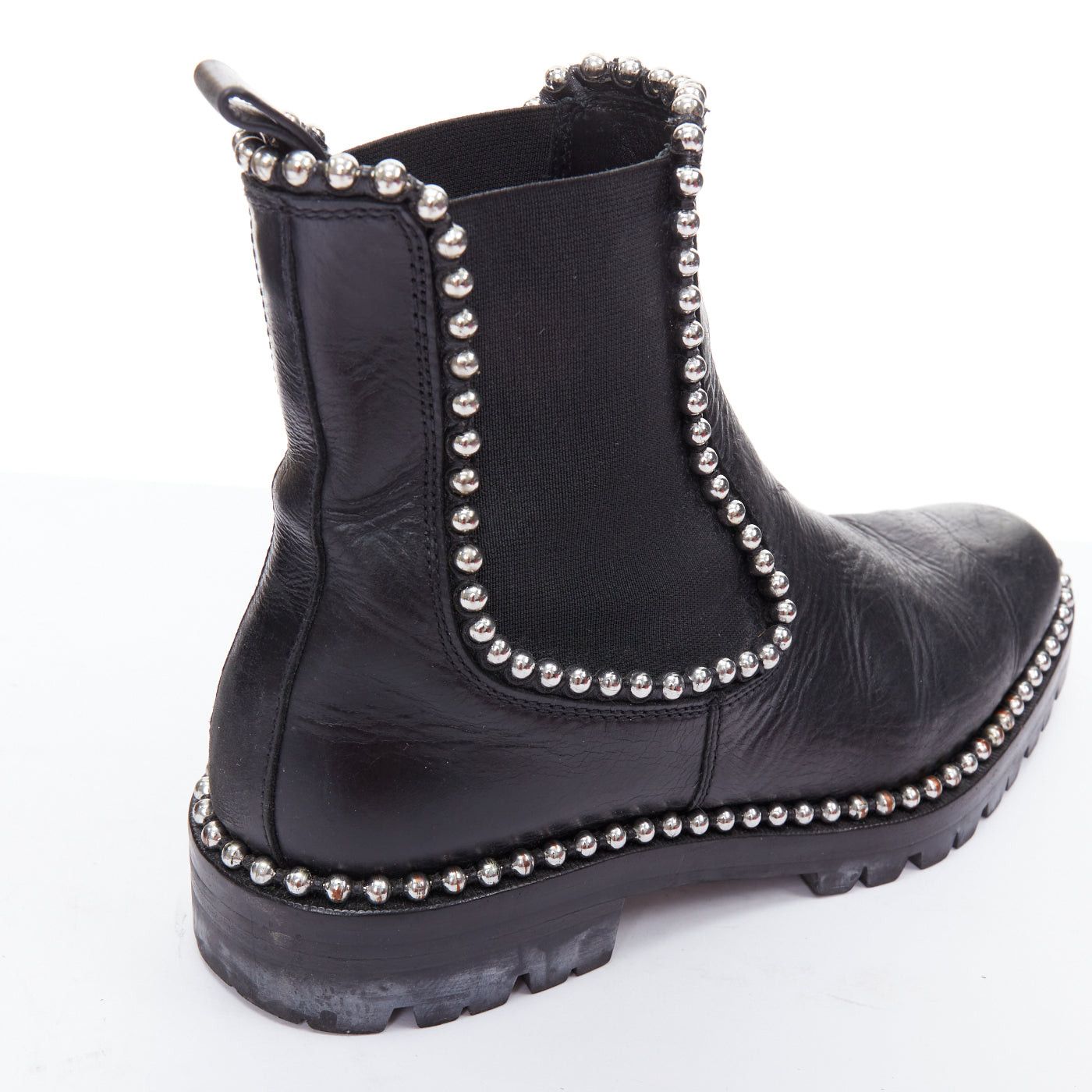 Alexander Wang ALEXANDER WANG Spencer black silver studded ankle chelsea boots EU39 Size US 9 / IT 39 - 8 Thumbnail