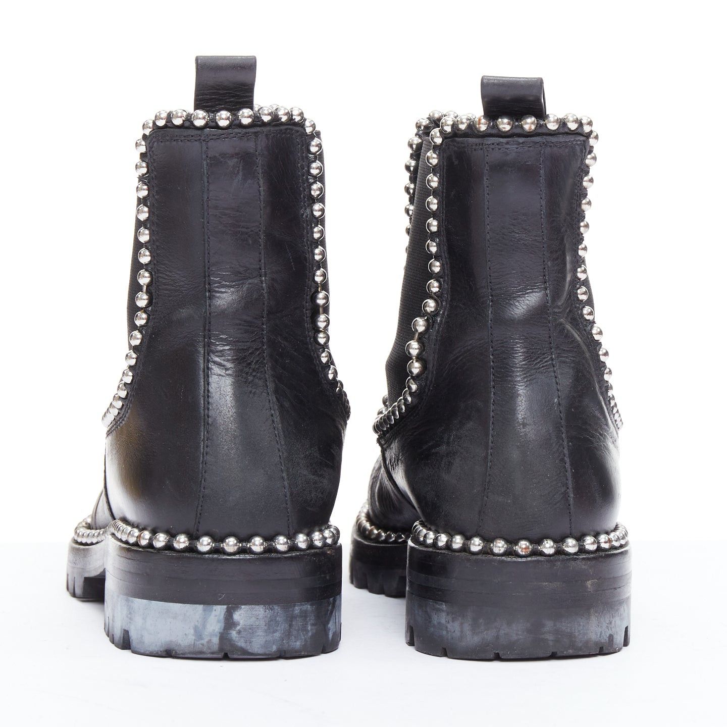 Alexander Wang ALEXANDER WANG Spencer black silver studded ankle chelsea boots EU39 Size US 9 / IT 39 - 5 Thumbnail