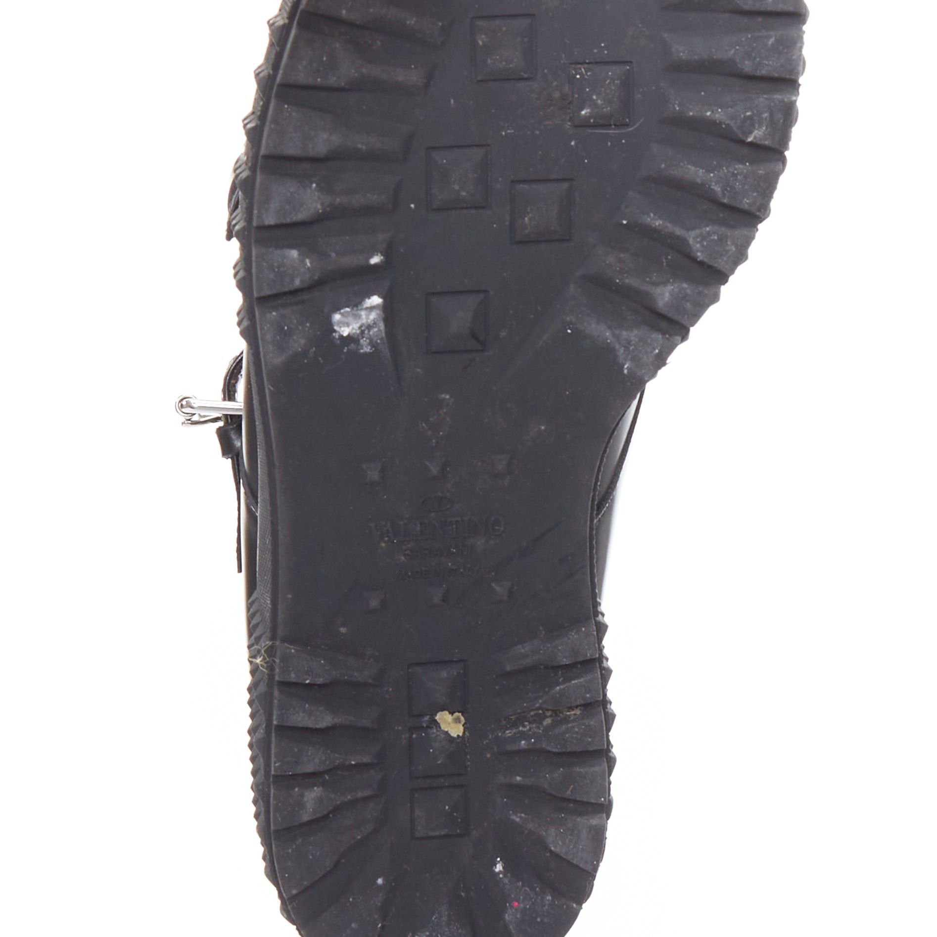Valentino VALENTINO Rockstud black leather silver buckles stud midsole monk shoes EU38 Size US 8 / IT 38 - 10 Thumbnail