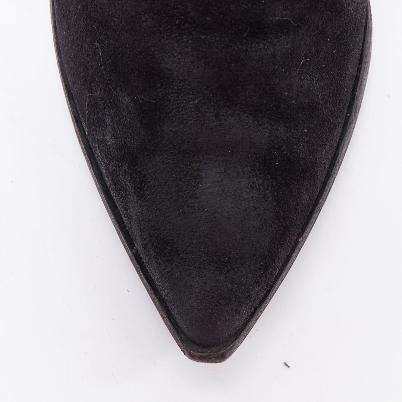 Acne Studios ACNE STUDIOS Jensen black suede geometric gusset boots EU38 Size US 8 / IT 38 - 6 Thumbnail