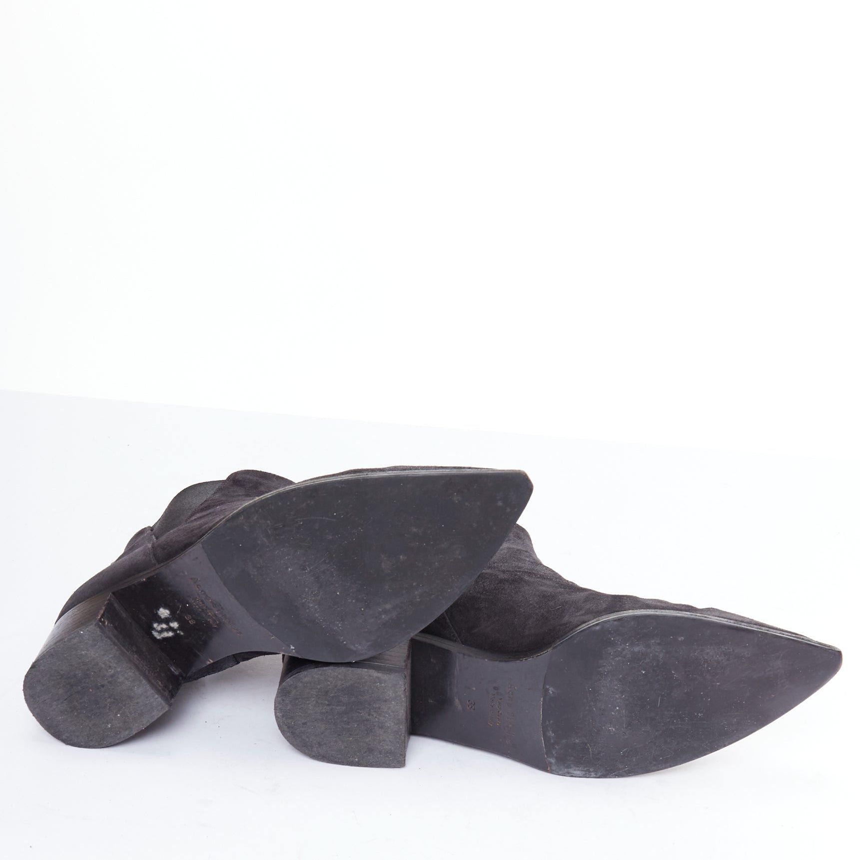 Acne Studios ACNE STUDIOS Jensen black suede geometric gusset boots EU38 Size US 8 / IT 38 - 11 Thumbnail