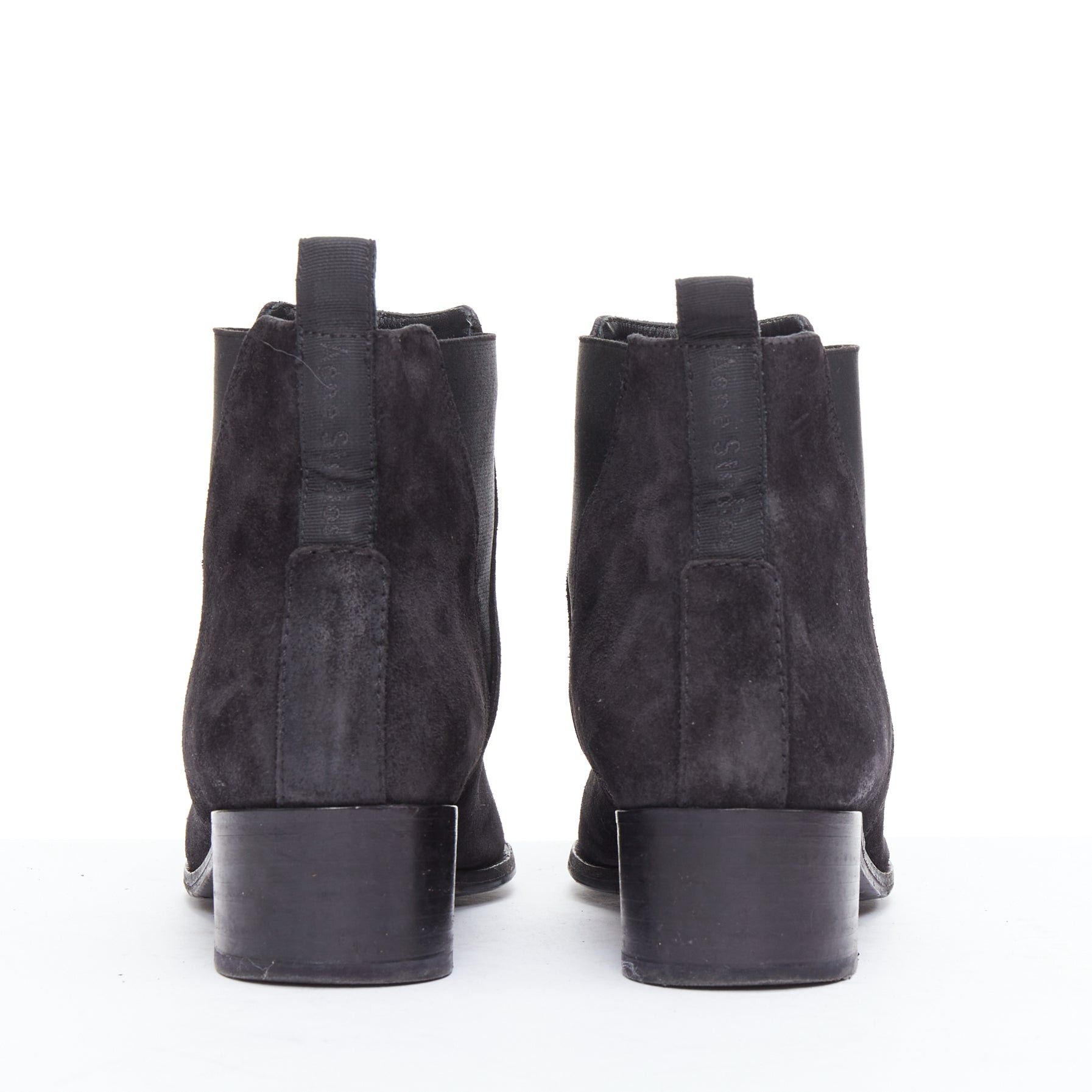 Acne Studios ACNE STUDIOS Jensen black suede geometric gusset boots EU38 Size US 8 / IT 38 - 5 Thumbnail