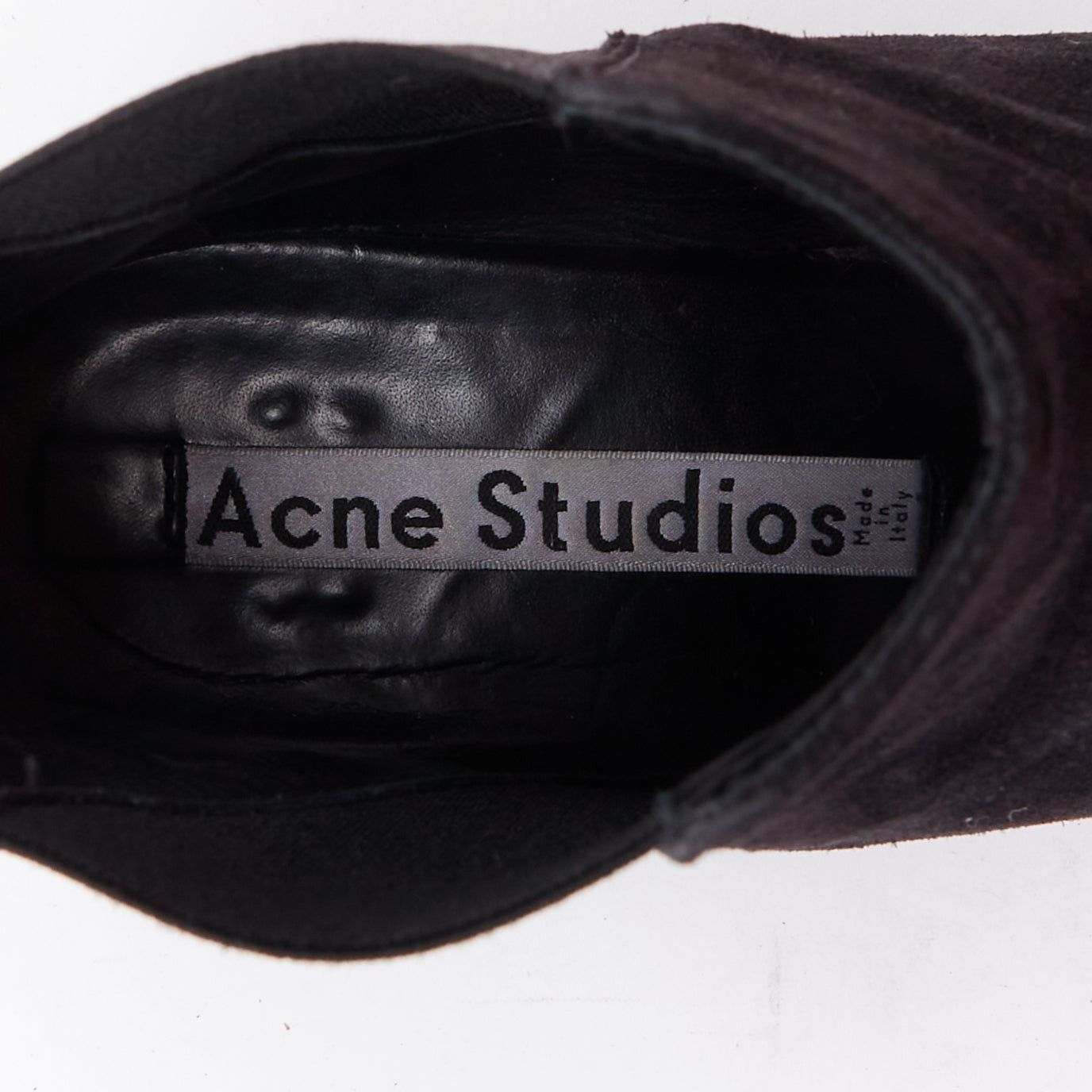 Acne Studios ACNE STUDIOS Jensen black suede geometric gusset boots EU38 Size US 8 / IT 38 - 9 Thumbnail