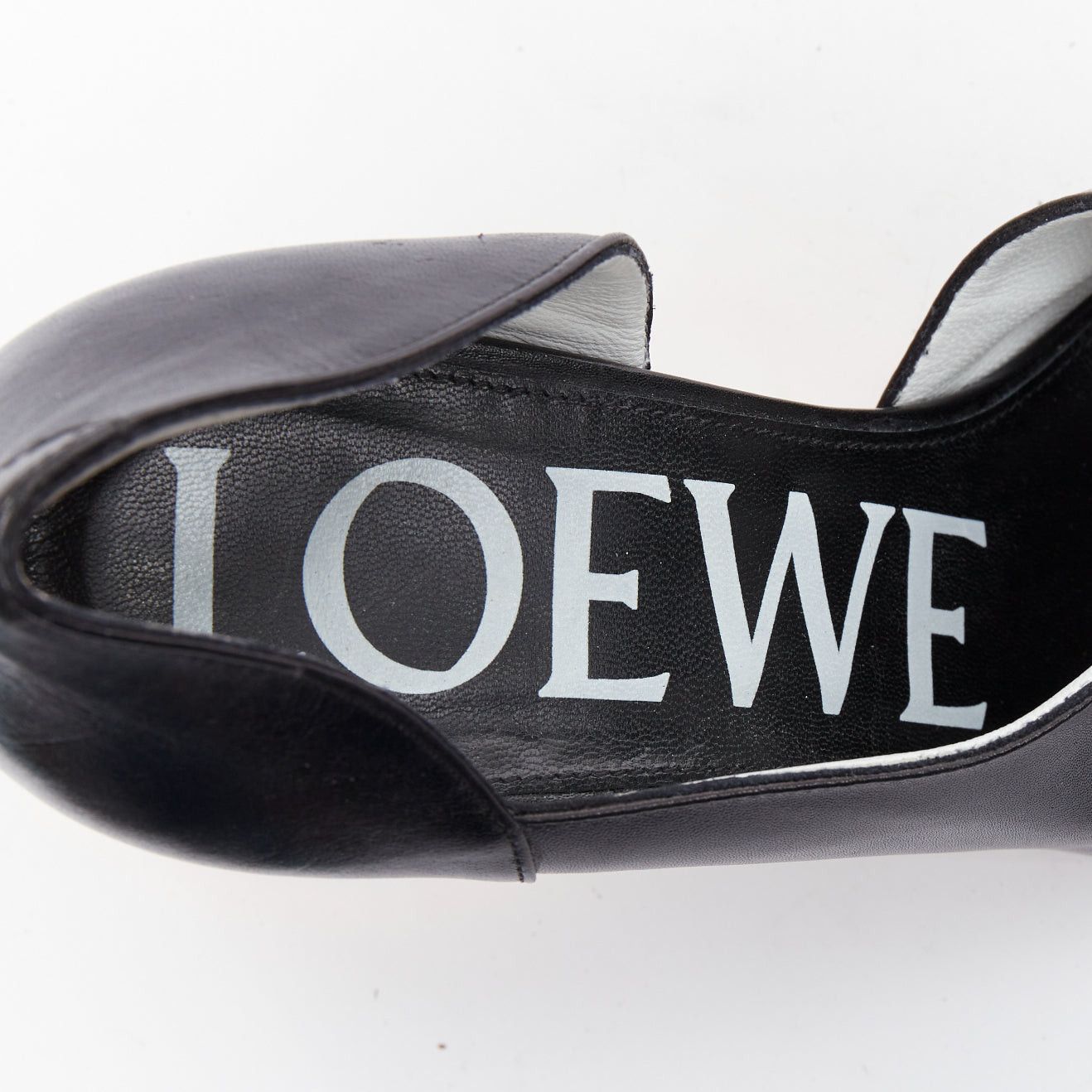 Loewe LOEWE gold curved heel black leather slip on heeled shoes EU39 Size US 9 / IT 39 - 9 Thumbnail