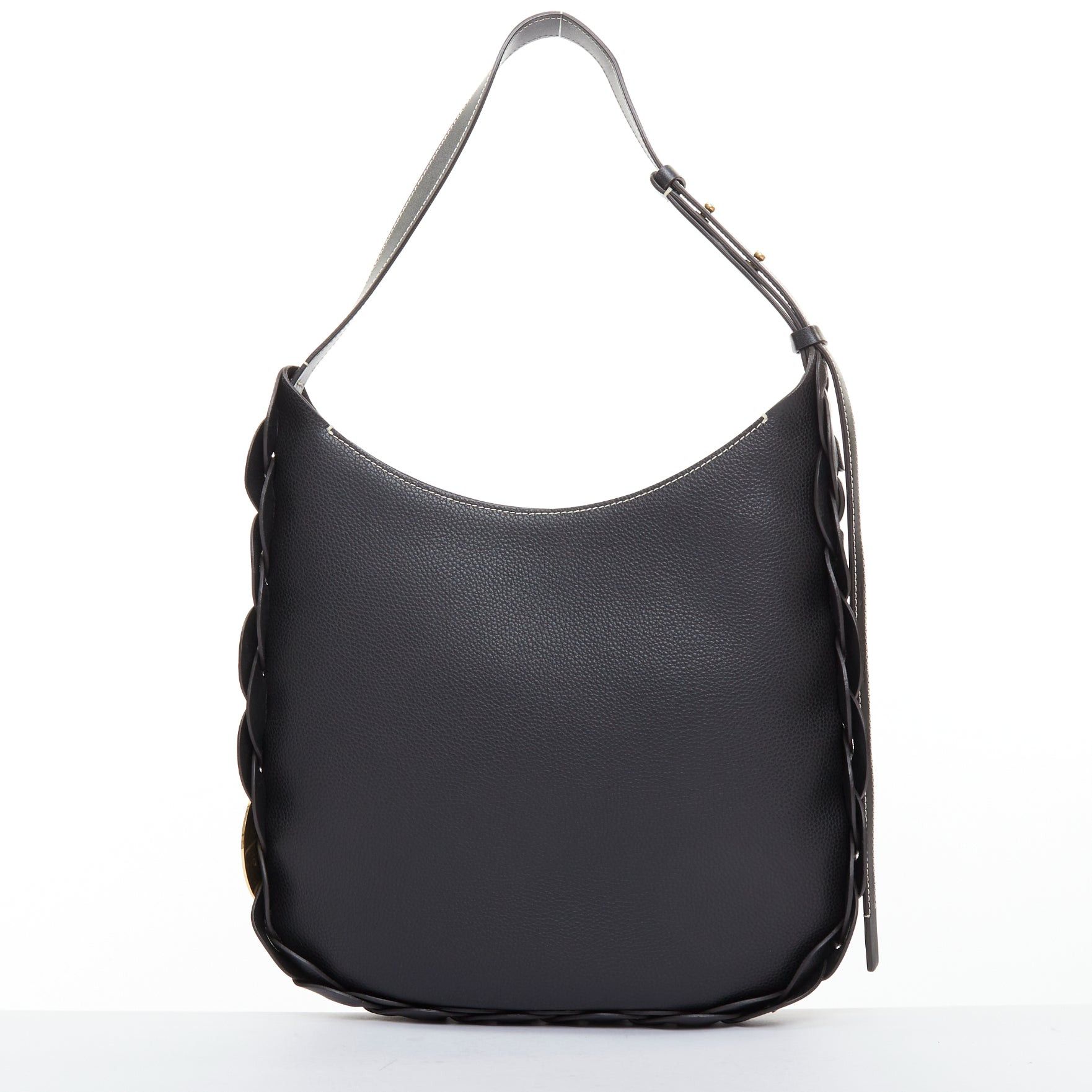 Chloe CHLOE Darryl Hobo black pebbled leather braided side shoulder bag Size ONE SIZE - 5 Thumbnail