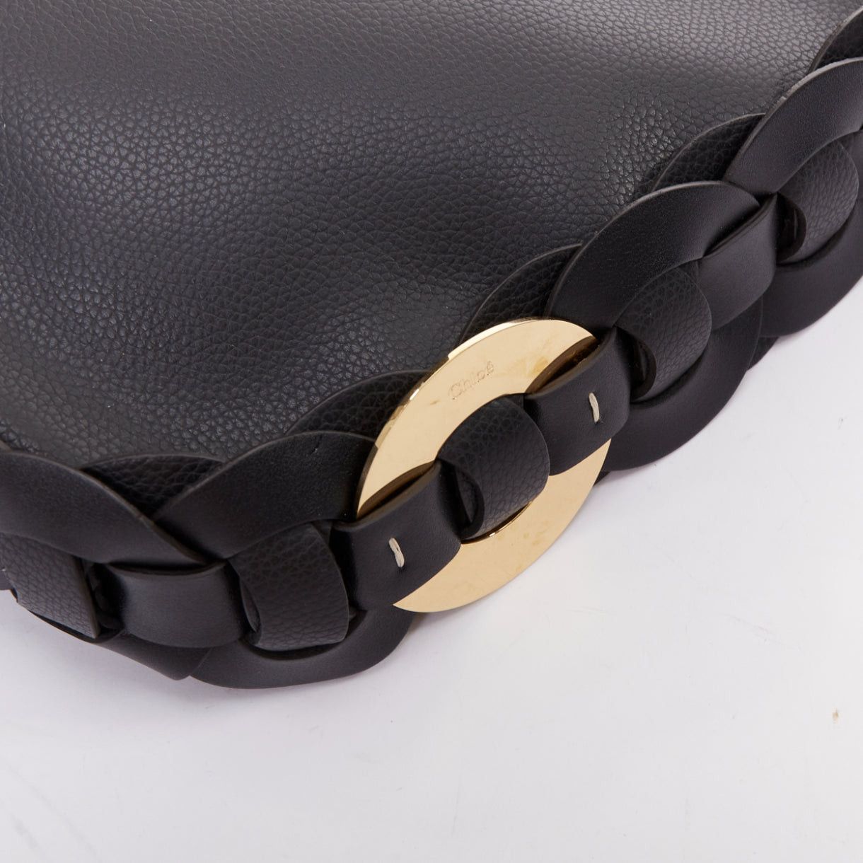 Chloe CHLOE Darryl Hobo black pebbled leather braided side shoulder bag Size ONE SIZE - 7 Thumbnail