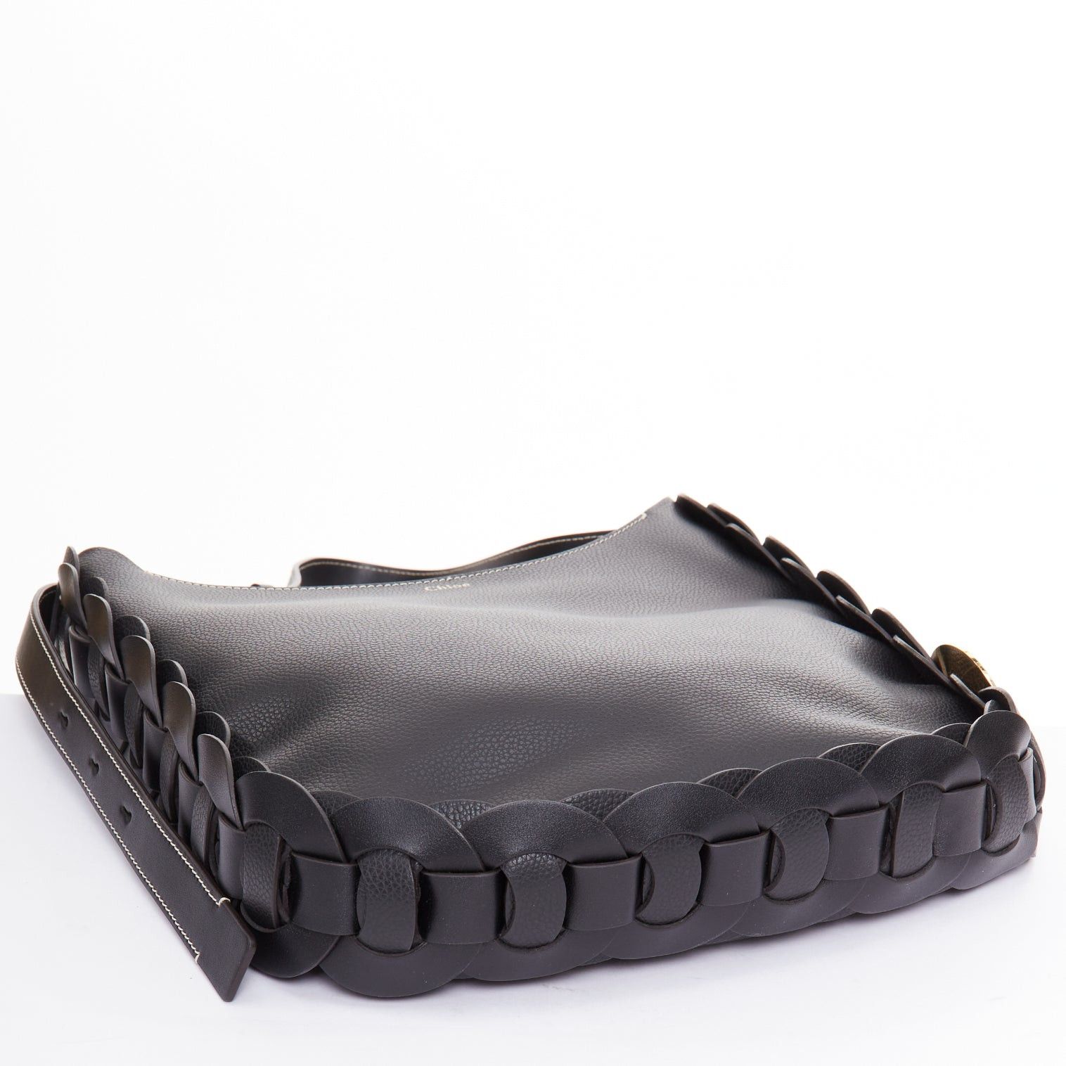 Chloe CHLOE Darryl Hobo black pebbled leather braided side shoulder bag Size ONE SIZE - 6 Thumbnail