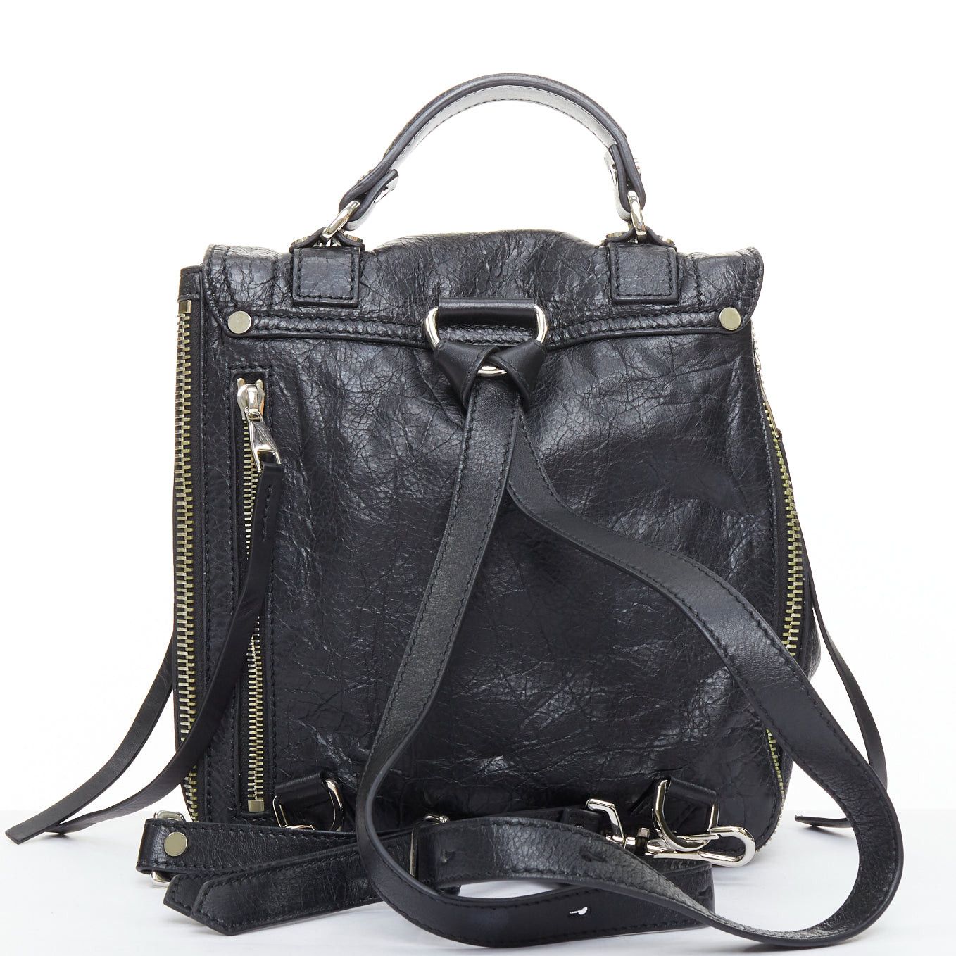 Proenza Schouler rare PROENZA SCHOULER PS1 black textured leather silver hardware small backpack Size ONE SIZE - 4 Thumbnail