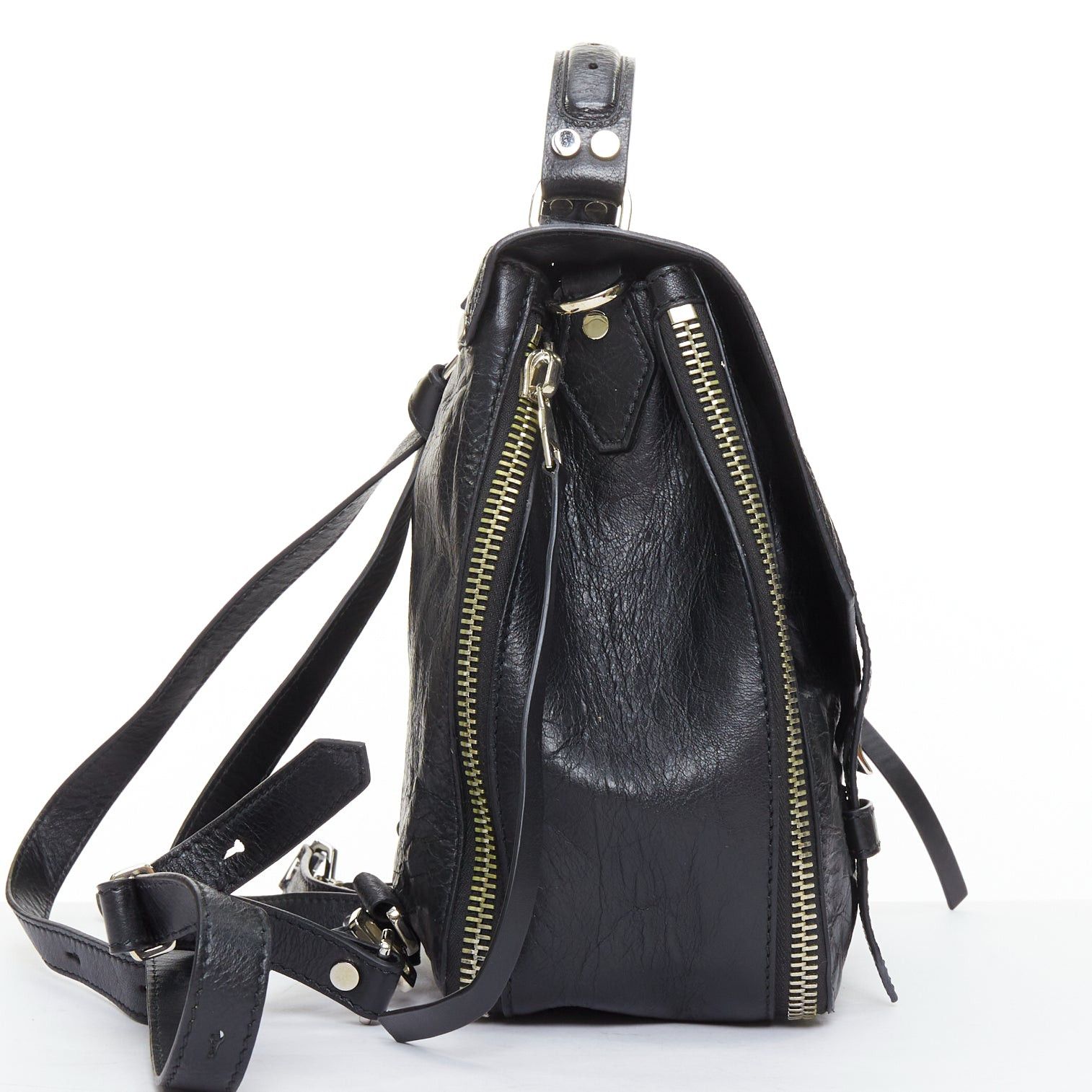 Proenza Schouler rare PROENZA SCHOULER PS1 black textured leather silver hardware small backpack Size ONE SIZE - 3 Thumbnail