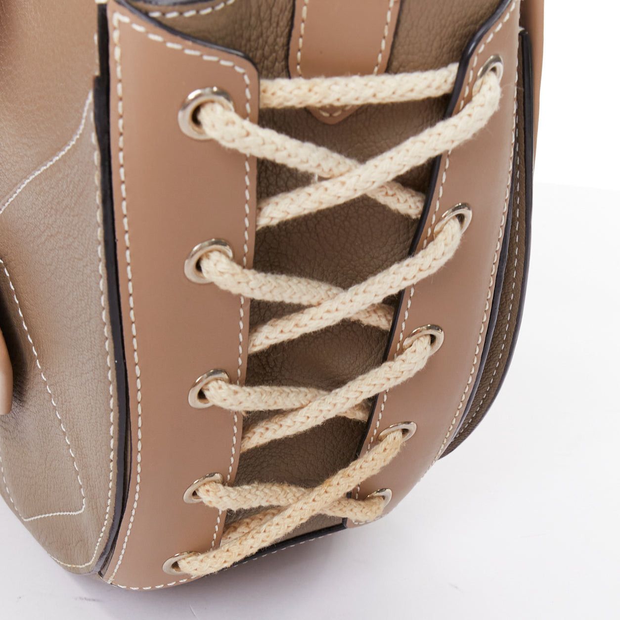 JW Anderson JW ANDERSON Bike taupe leather pocket braided half moon crossbody bag Size ONE SIZE - 9 Thumbnail