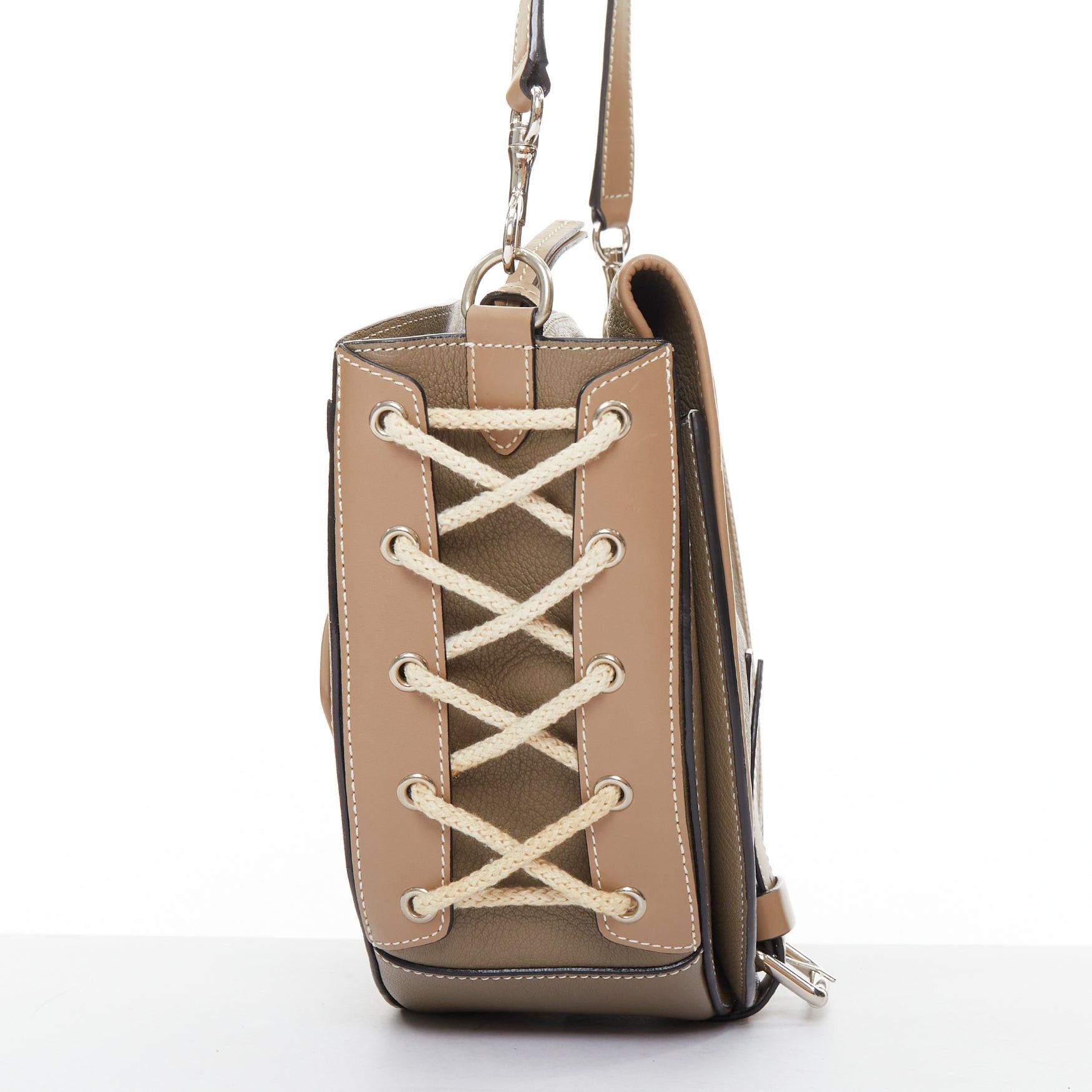 JW Anderson JW ANDERSON Bike taupe leather pocket braided half moon crossbody bag Size ONE SIZE - 4 Thumbnail