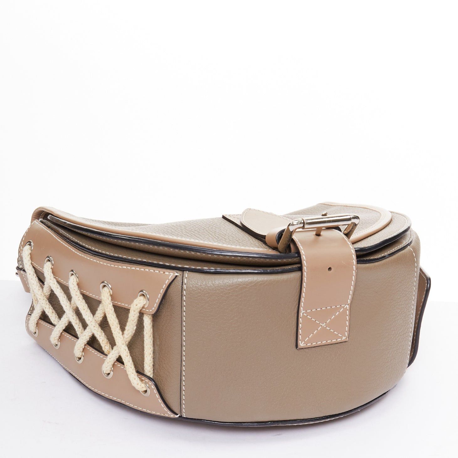 JW Anderson JW ANDERSON Bike taupe leather pocket braided half moon crossbody bag Size ONE SIZE - 6 Thumbnail