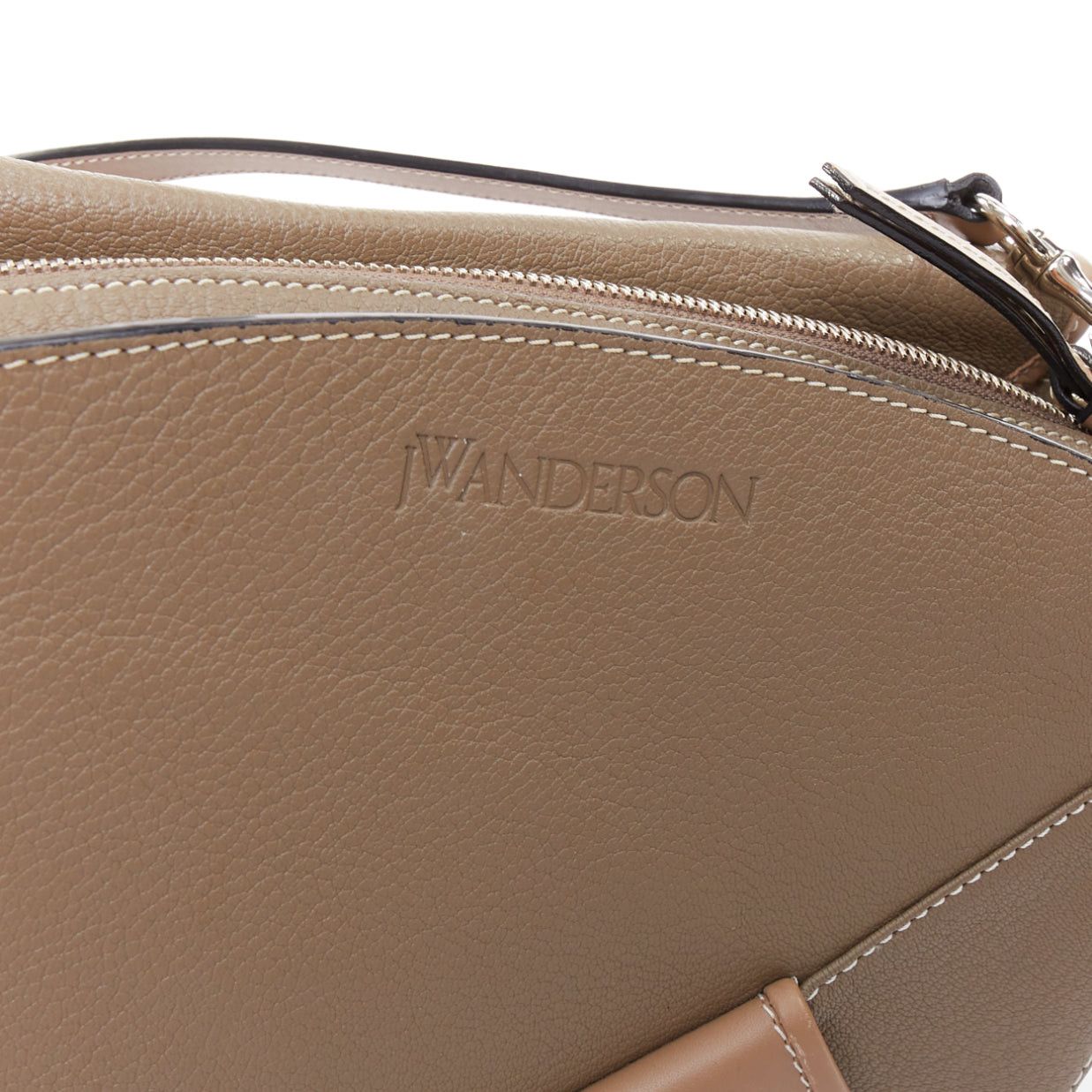 JW Anderson JW ANDERSON Bike taupe leather pocket braided half moon crossbody bag Size ONE SIZE - 7 Thumbnail