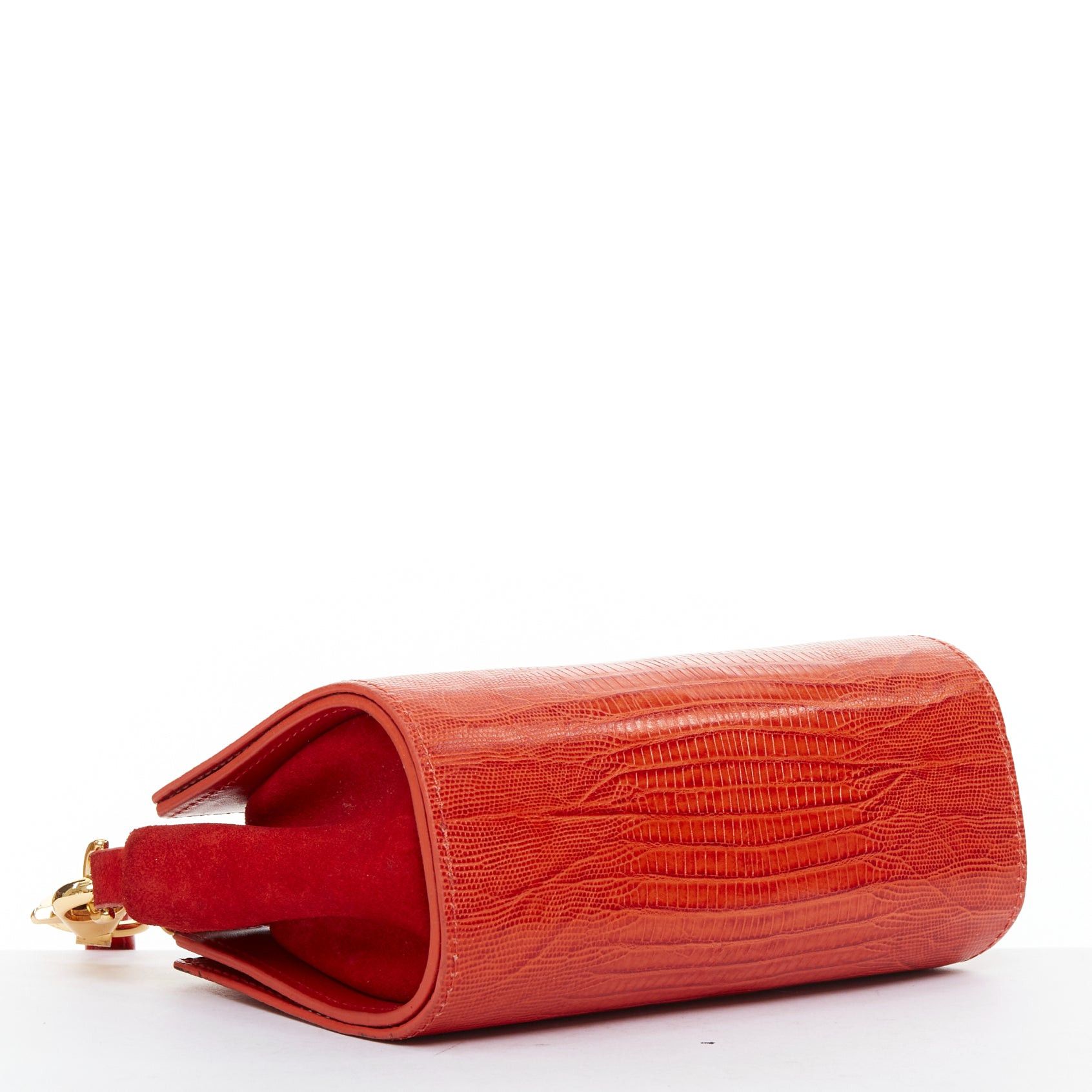 Alexander Wang ALEXANDER WANG Pelican Sling red croc embossed leather studded crossbody bag Size ONE SIZE - 6 Thumbnail