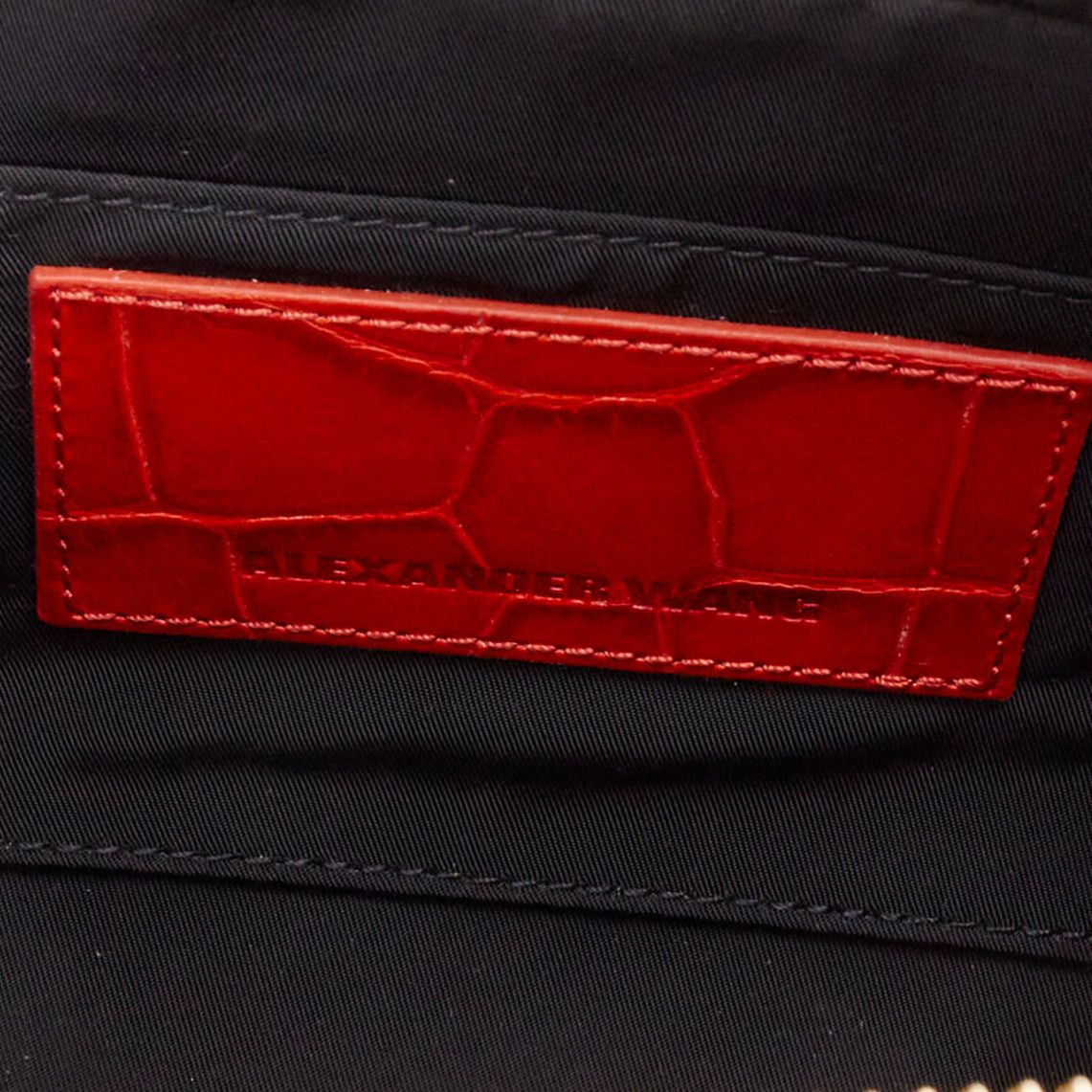 Alexander Wang ALEXANDER WANG Pelican Sling red croc embossed leather studded crossbody bag Size ONE SIZE - 10 Thumbnail