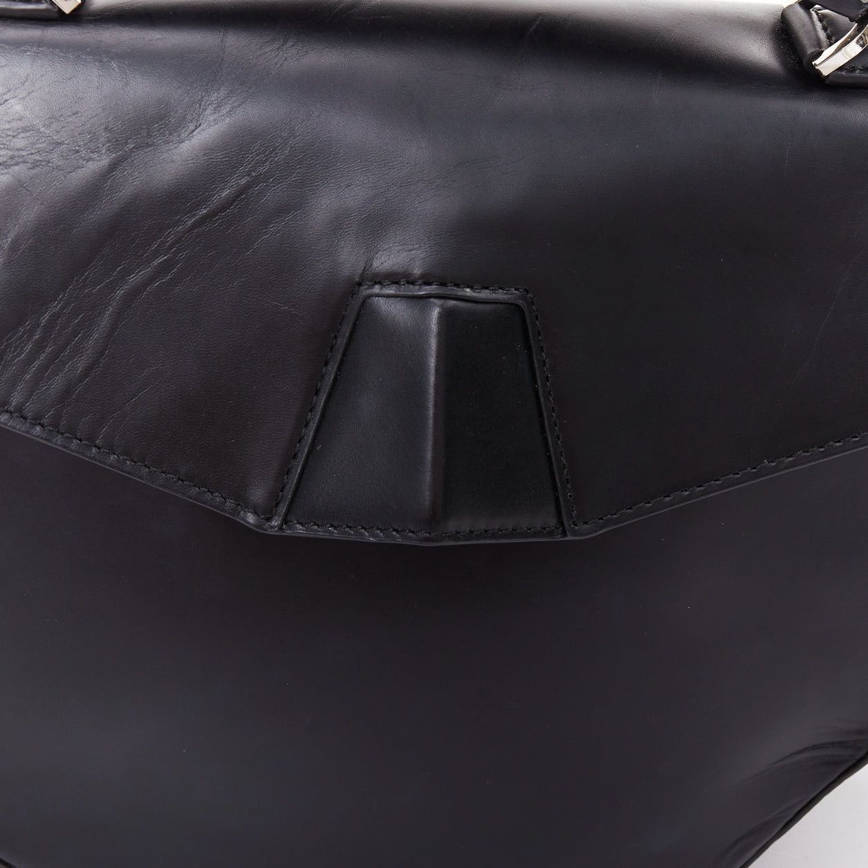 Alexander Wang ALEXANDER WANG Devere black rabbit fur trim geometric structural bag Size ONE SIZE - 7 Thumbnail