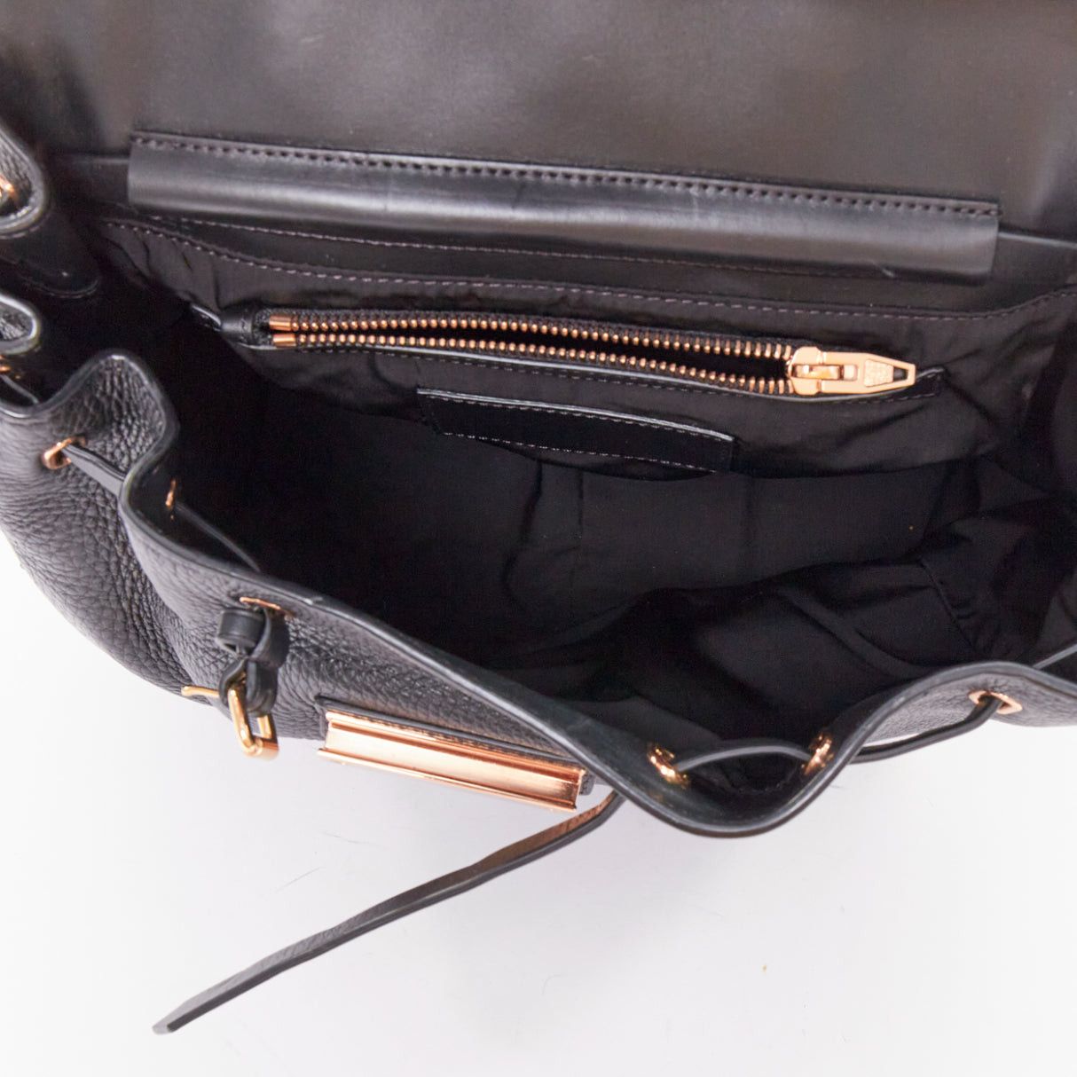 Alexander Wang ALEXANDER WANG Prisma Skeletal black rose gold pebbled leather backpack Size ONE SIZE - 8 Thumbnail