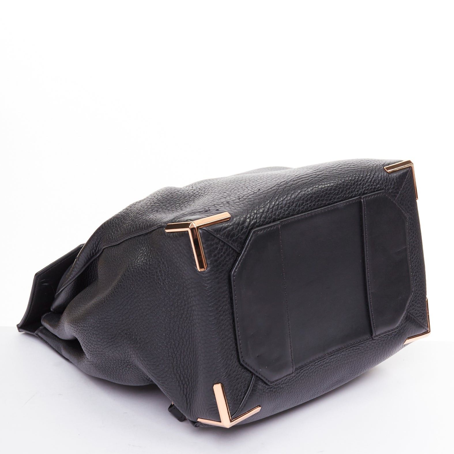 Alexander Wang ALEXANDER WANG Prisma Skeletal black rose gold pebbled leather backpack Size ONE SIZE - 5 Thumbnail