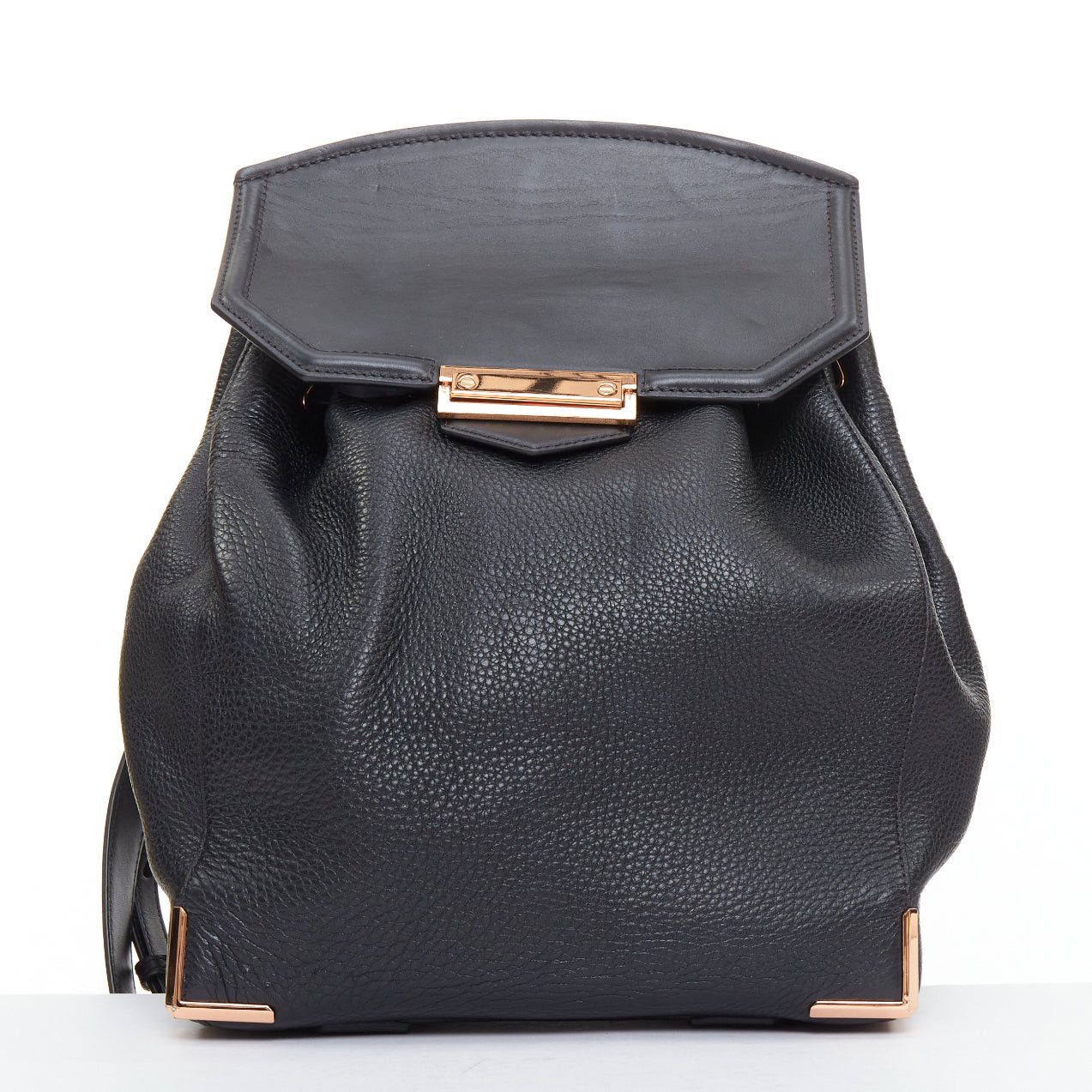 Alexander Wang ALEXANDER WANG Prisma Skeletal black rose gold pebbled leather backpack Size ONE SIZE - 2 Thumbnail