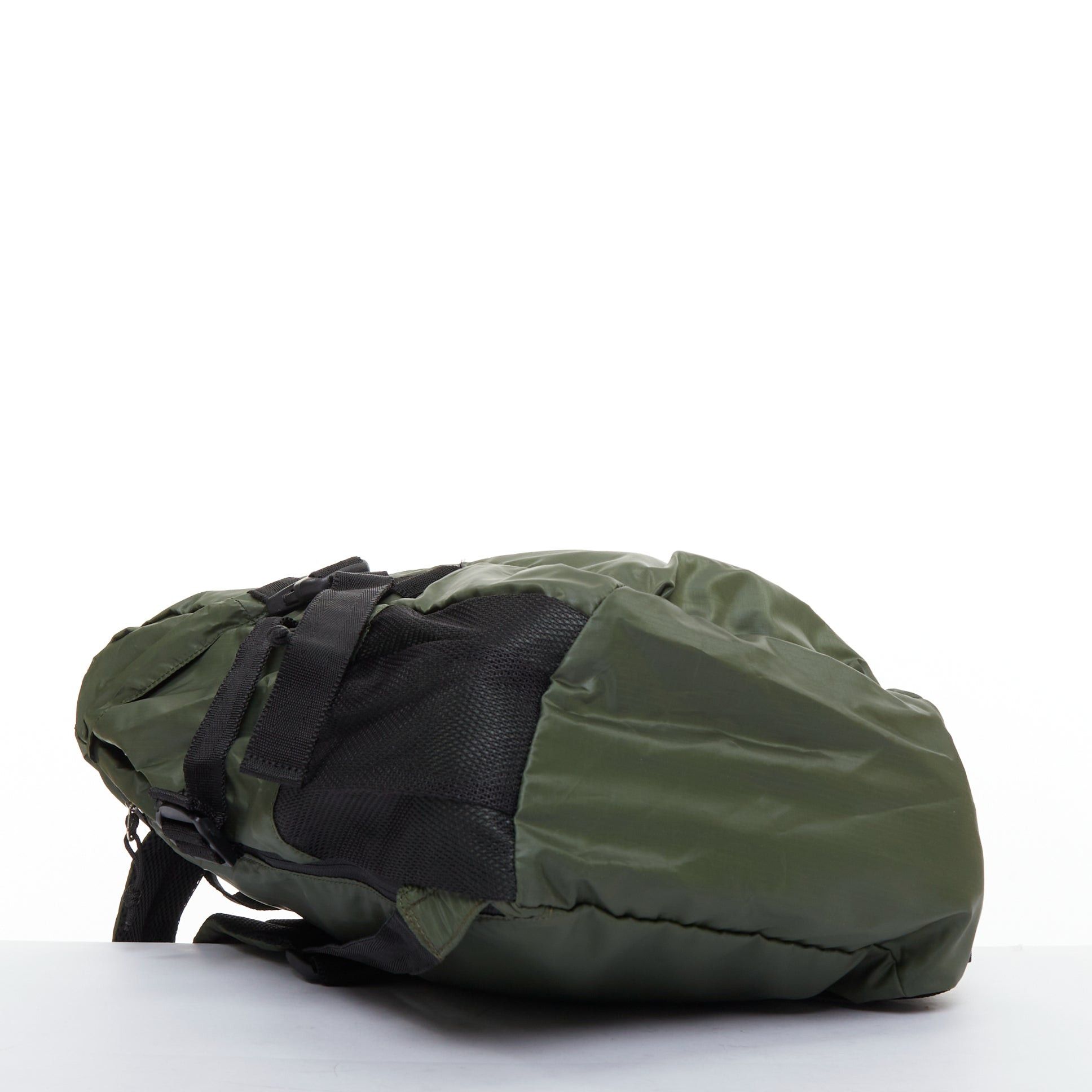 Zucca ZUCCA green nylon black plastic buckles strapped cargo flap backpack Size ONE SIZE - 5 Thumbnail