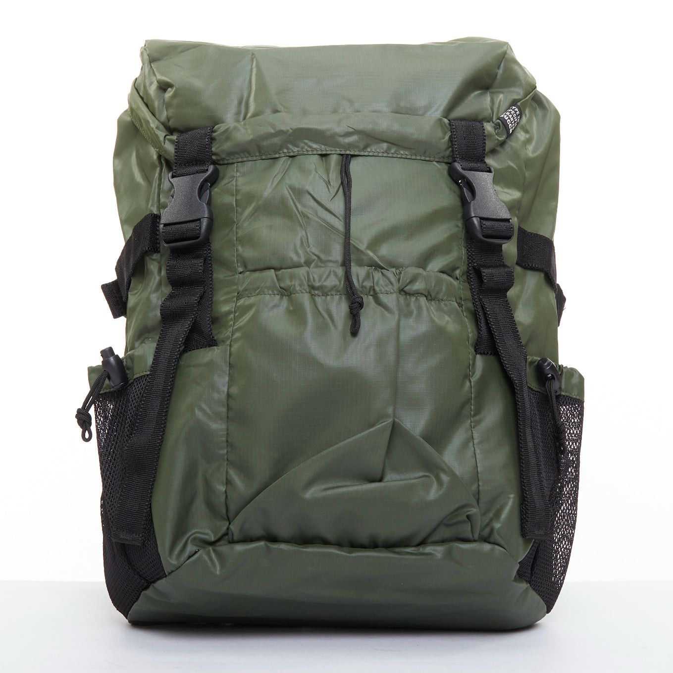 Zucca ZUCCA green nylon black plastic buckles strapped cargo flap backpack Size ONE SIZE - 2 Thumbnail