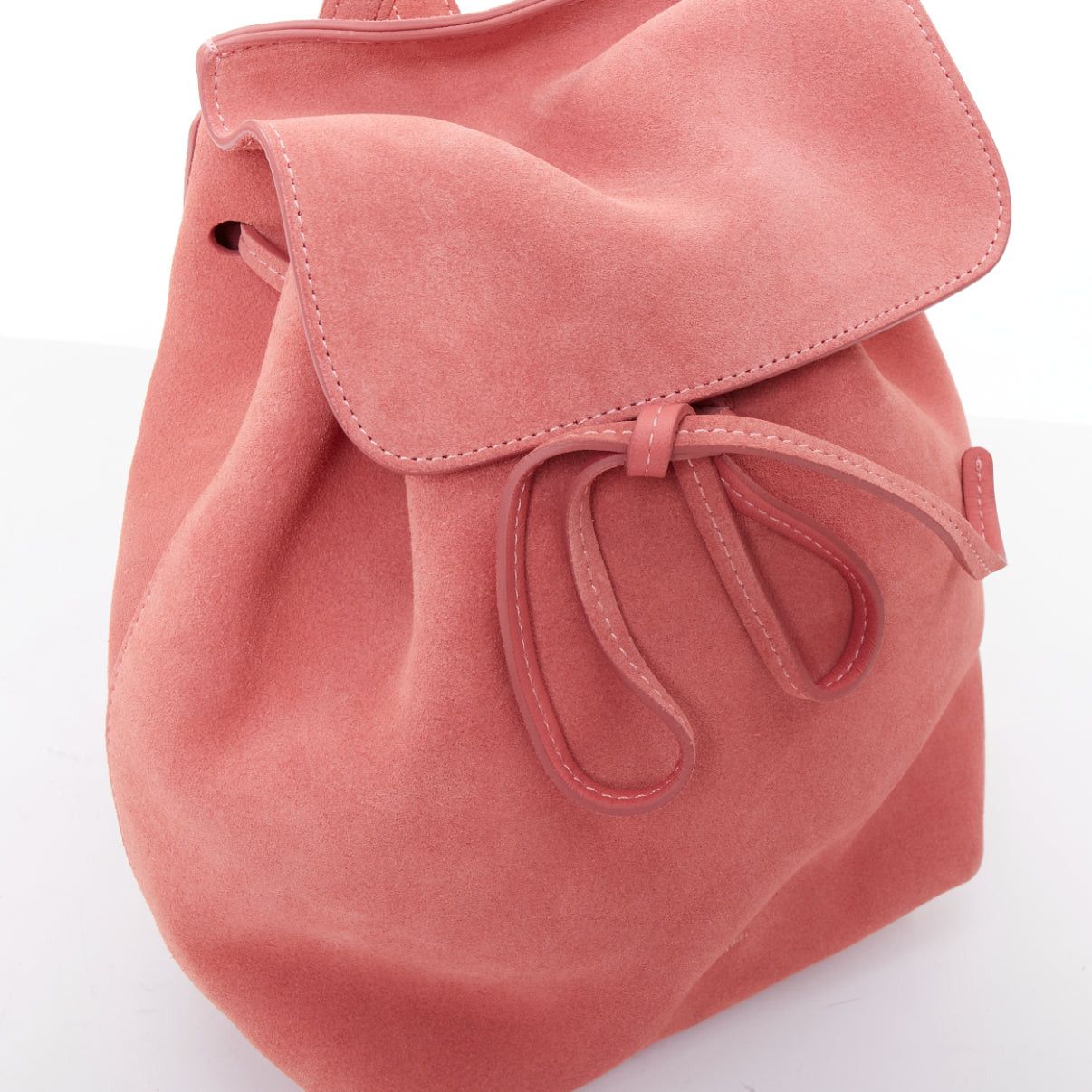 Mansur Gavriel MANSUR GAVRIEL Suede Mini Backpack pink leather gold logo tie bag Size ONE SIZE - 7 Thumbnail