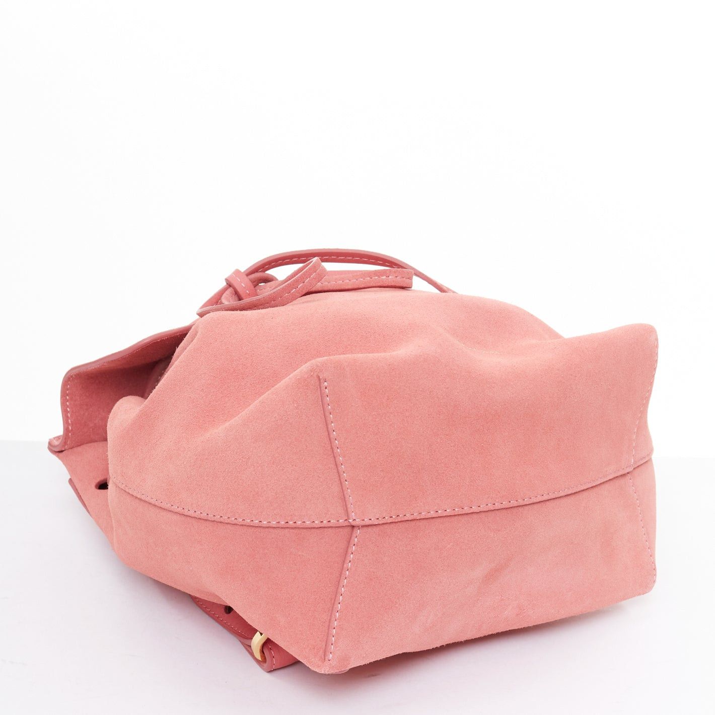 Mansur Gavriel MANSUR GAVRIEL Suede Mini Backpack pink leather gold logo tie bag Size ONE SIZE - 6 Thumbnail