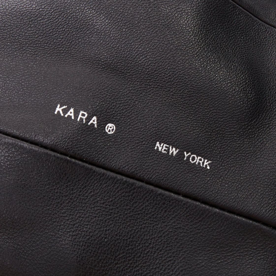KARA KARA black leather white logo strass fringe crystal mini backpack bag Size ONE SIZE - 6 Thumbnail