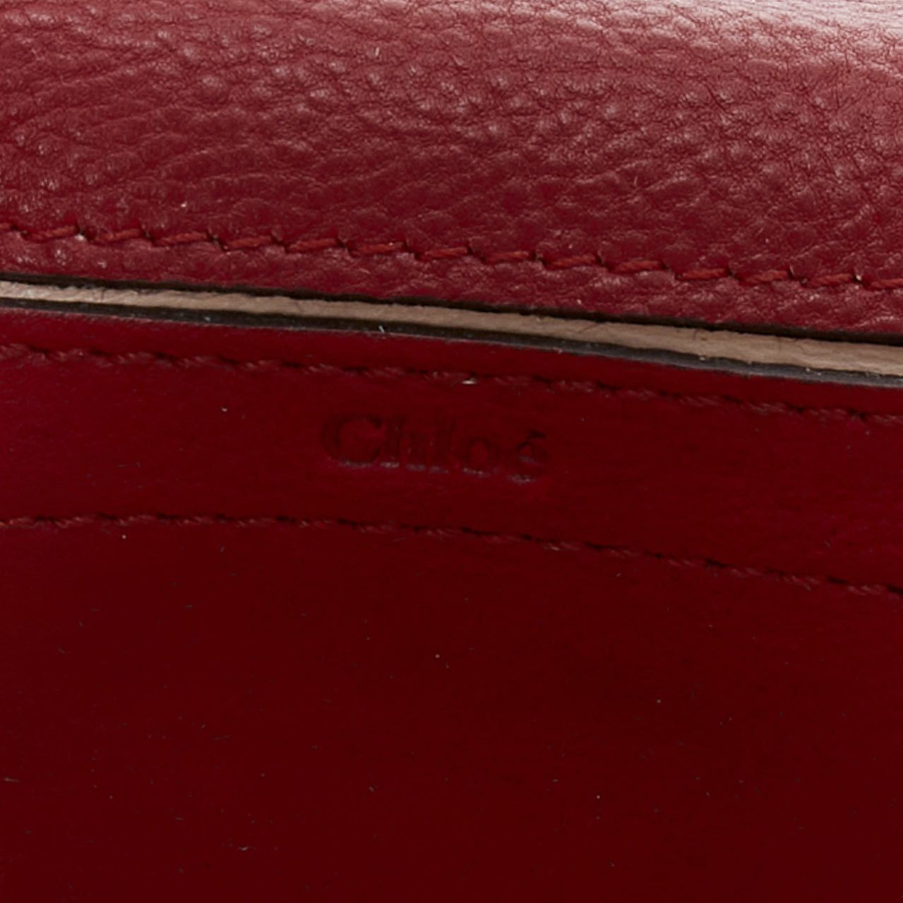 Chloe CHLOE Mini Elsie burgundy leather gold turnlock mini crossbody bag Size ONE SIZE - 10 Thumbnail