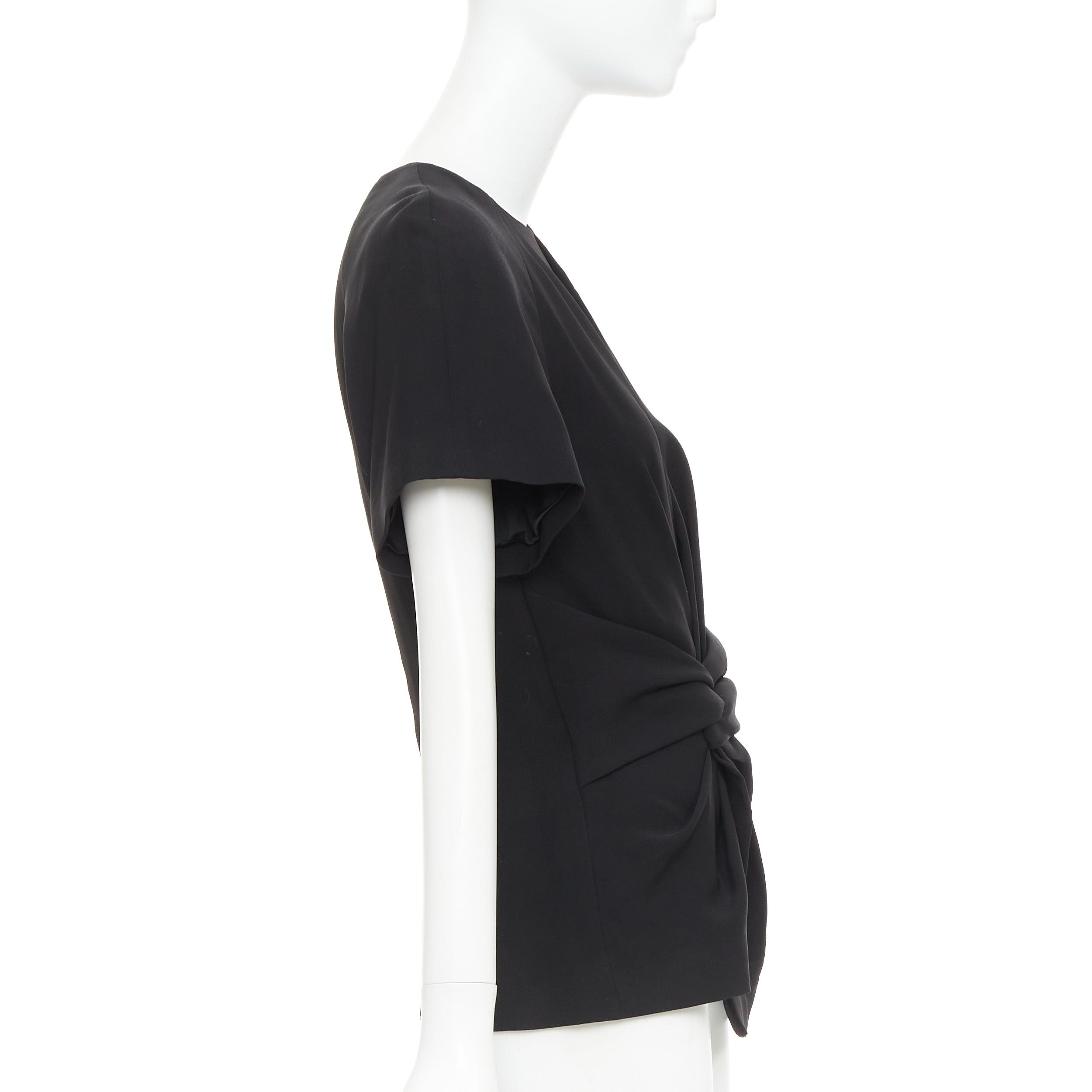 Alexander Wang ALEXANDER WANG black drape knot front raglan crew neck top US2 S Size S / US 4 / IT 40 - 4 Thumbnail