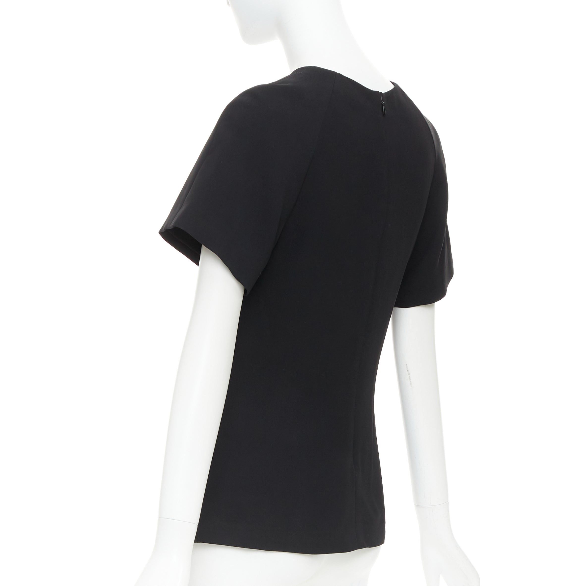 Alexander Wang ALEXANDER WANG black drape knot front raglan crew neck top US2 S Size S / US 4 / IT 40 - 6 Thumbnail