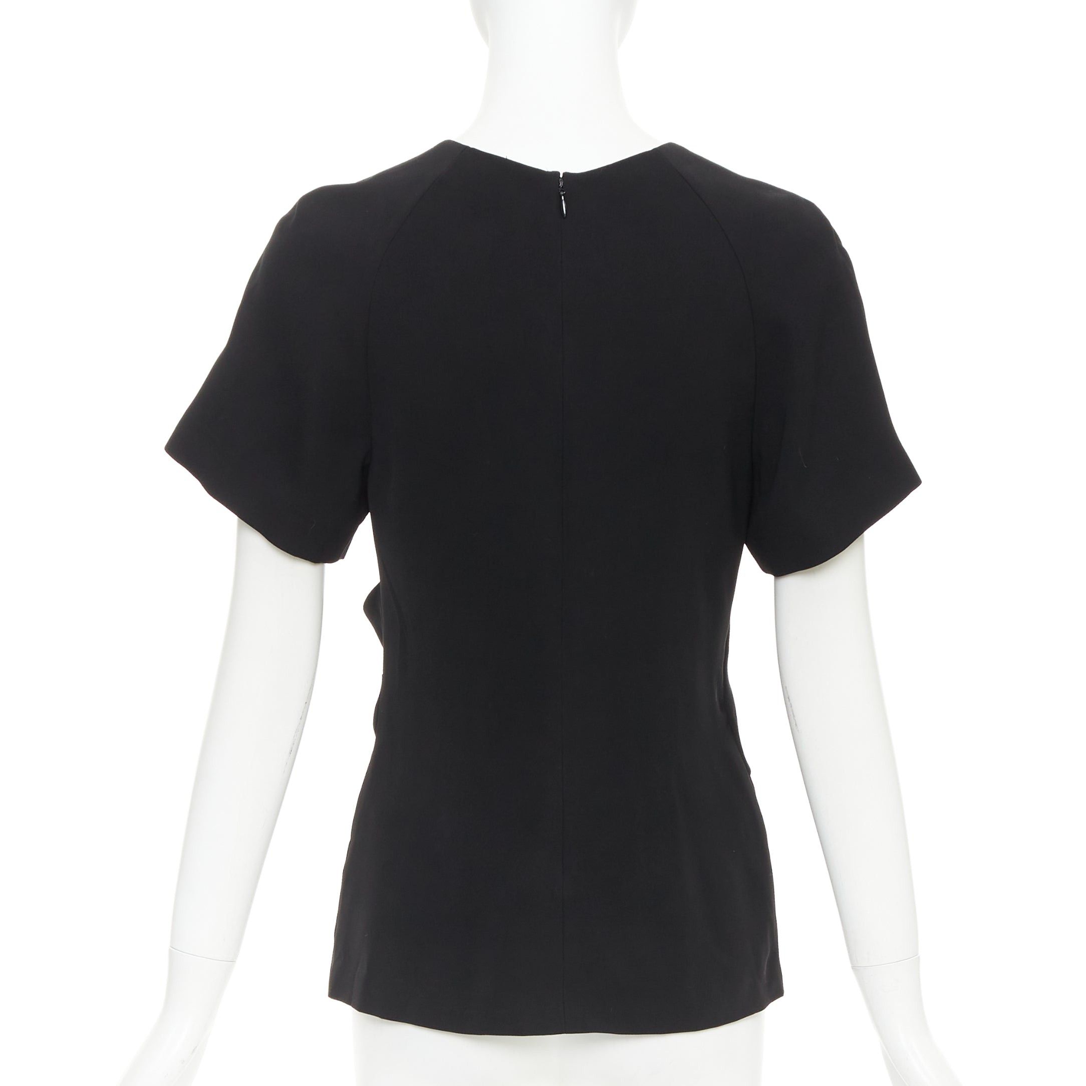 Alexander Wang ALEXANDER WANG black drape knot front raglan crew neck top US2 S Size S / US 4 / IT 40 - 5 Thumbnail