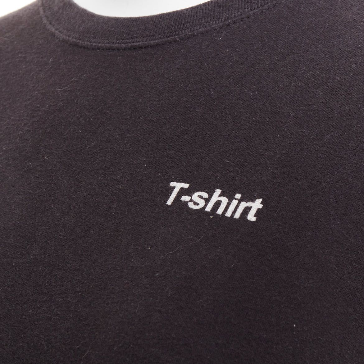 Vetements VETEMENTS 2017 black cotton white fonts explanation crew neck T-shirt Size S / US 4 / IT 40 - 7 Thumbnail