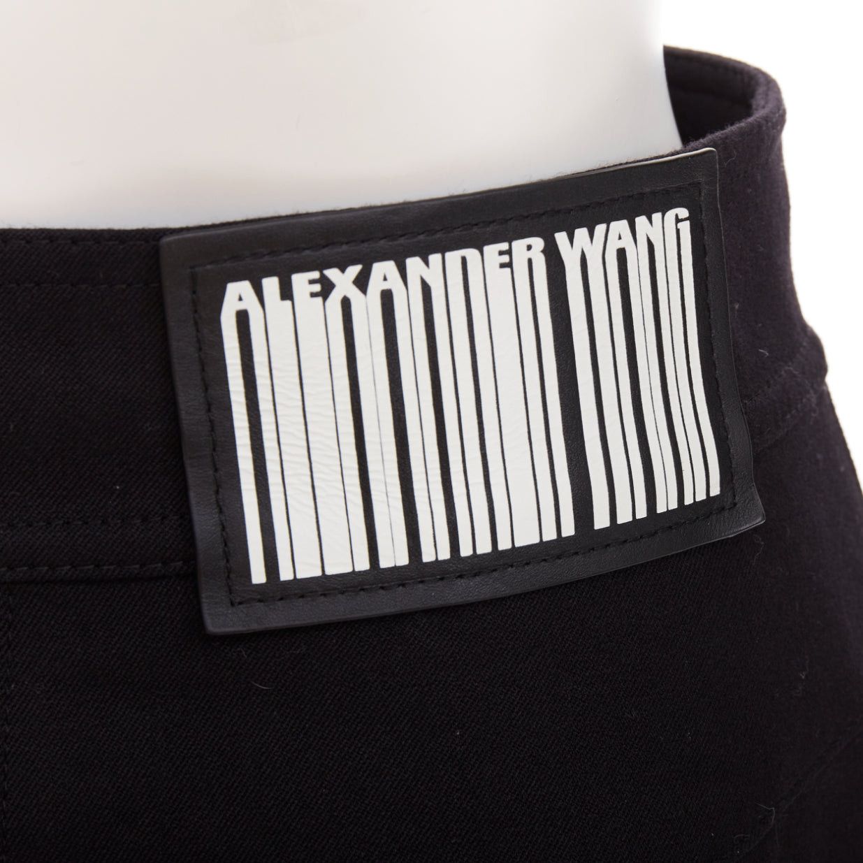 Alexander Wang ALEXANDER WANG black virgin wool mirrored silver snap buttons skirt US2 S Size 27" / US 4 / IT 40 - 2 Thumbnail