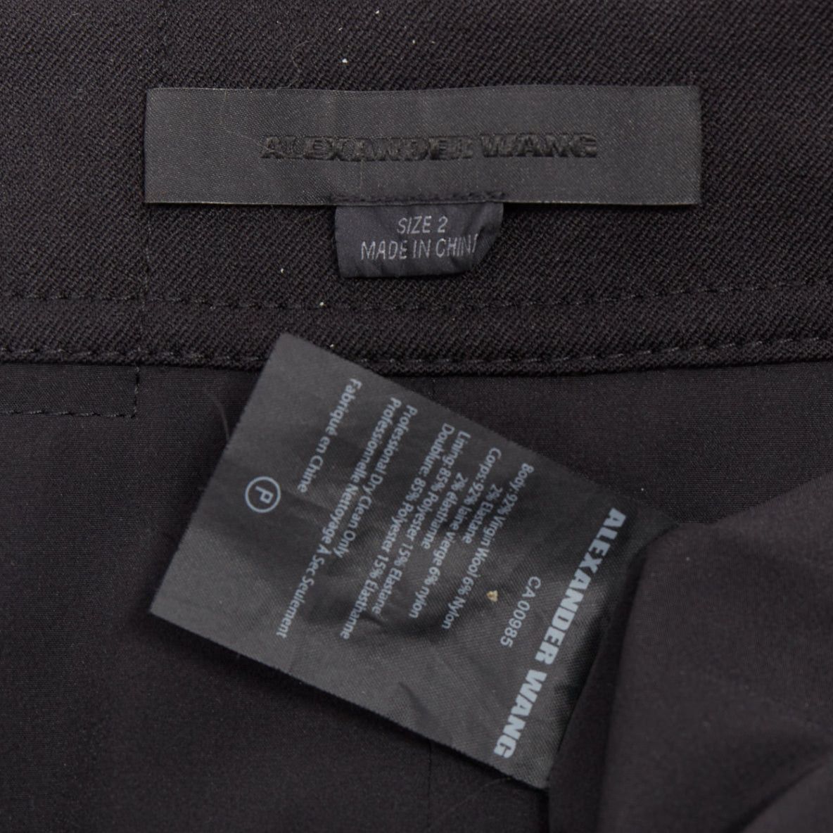 Alexander Wang ALEXANDER WANG black virgin wool mirrored silver snap buttons skirt US2 S Size 27" / US 4 / IT 40 - 8 Thumbnail