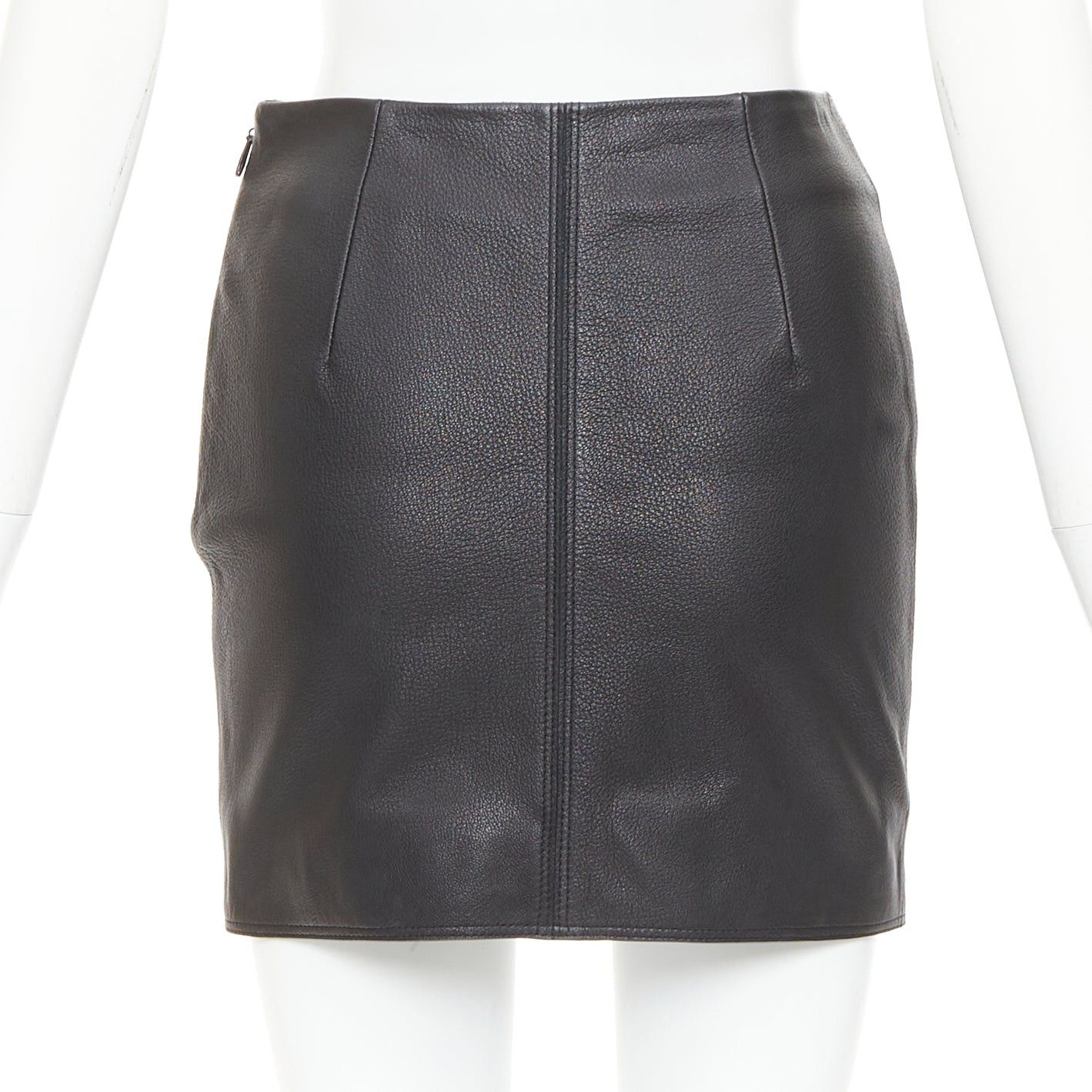 Acne Studios ACNE STUDIOS 2016 Franca black leather silver zip pencil skirt FR32 XXS Size 25" / US 0 / IT 36 - 5 Thumbnail