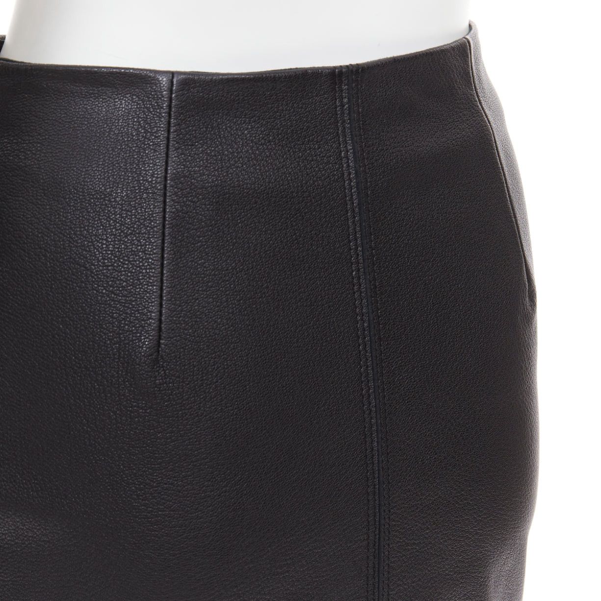 Acne Studios ACNE STUDIOS 2016 Franca black leather silver zip pencil skirt FR32 XXS Size 25" / US 0 / IT 36 - 7 Thumbnail