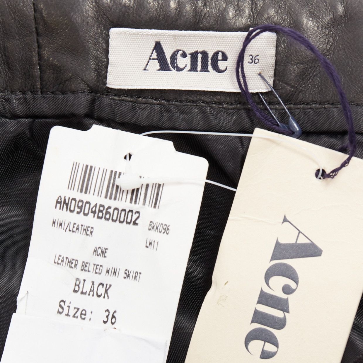 Acne Studios ACNE STUDIOS 2011 Mimi black tumbled lamb leather biker asymmetric skirt FR36 S Size 27" / US 4 / IT 40 - 8 Thumbnail