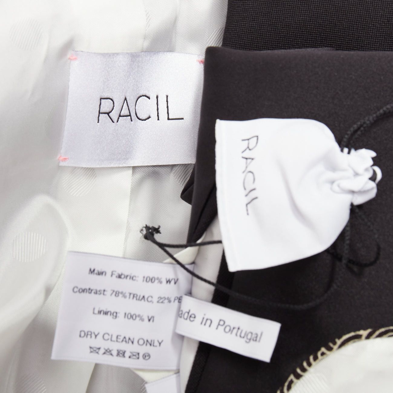 Other RACIL Hatanaka black wool pique satin trim double breasted tuxedo blazer FR34 XS Size XS / US 0-2 / IT 36-38 - 9 Thumbnail