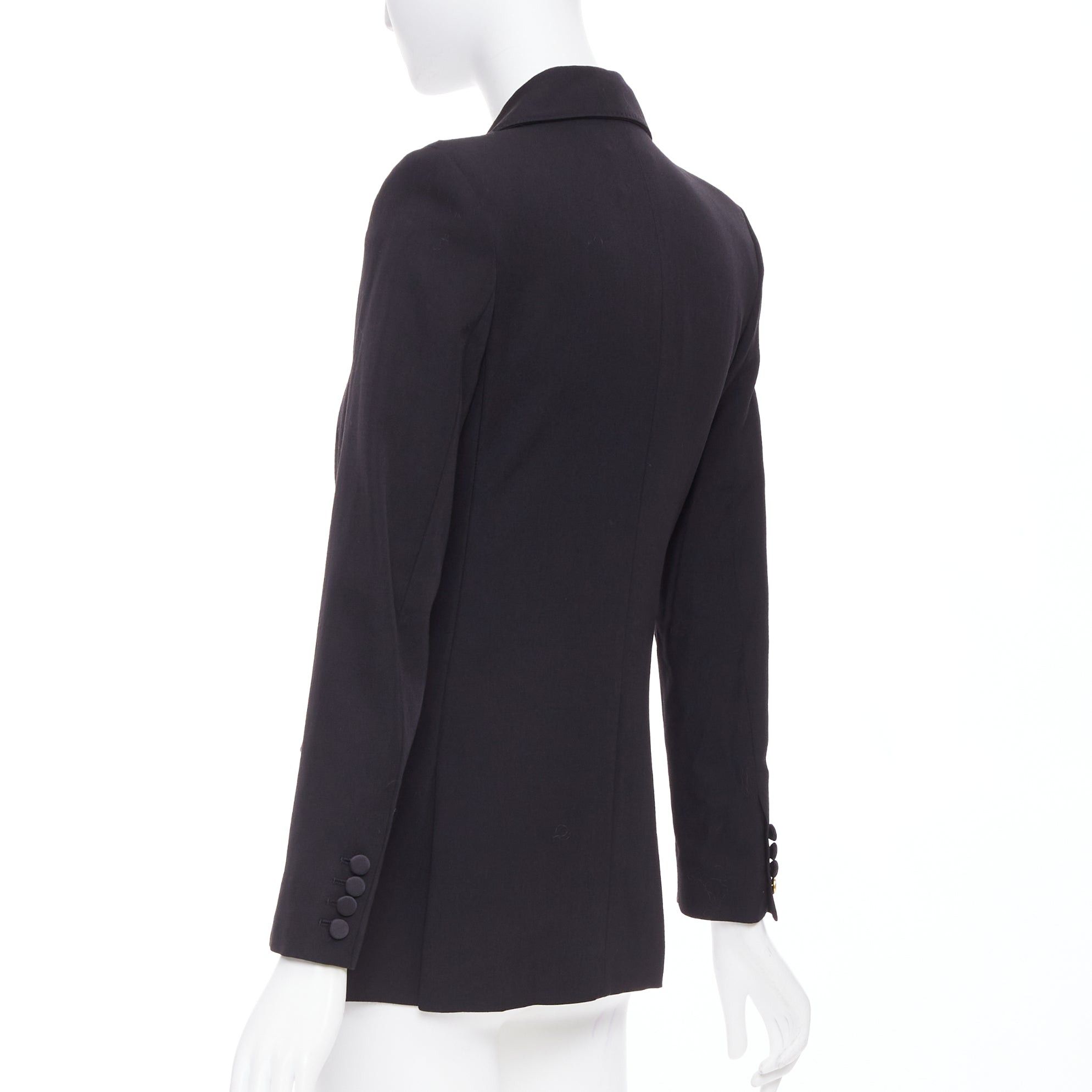 Other RACIL Hatanaka black wool pique satin trim double breasted tuxedo blazer FR34 XS Size XS / US 0-2 / IT 36-38 - 7 Thumbnail