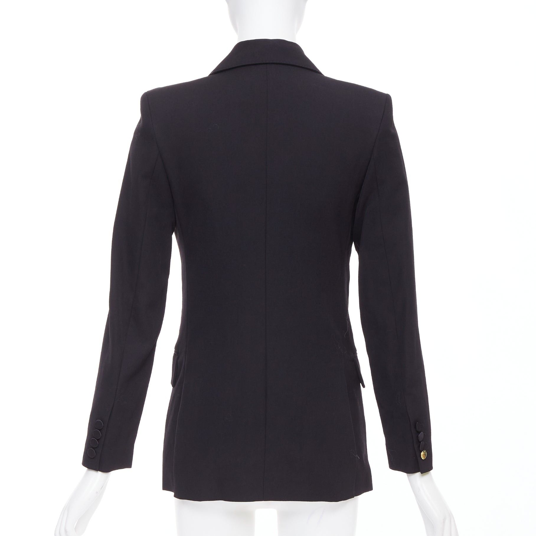 Other RACIL Hatanaka black wool pique satin trim double breasted tuxedo blazer FR34 XS Size XS / US 0-2 / IT 36-38 - 6 Thumbnail