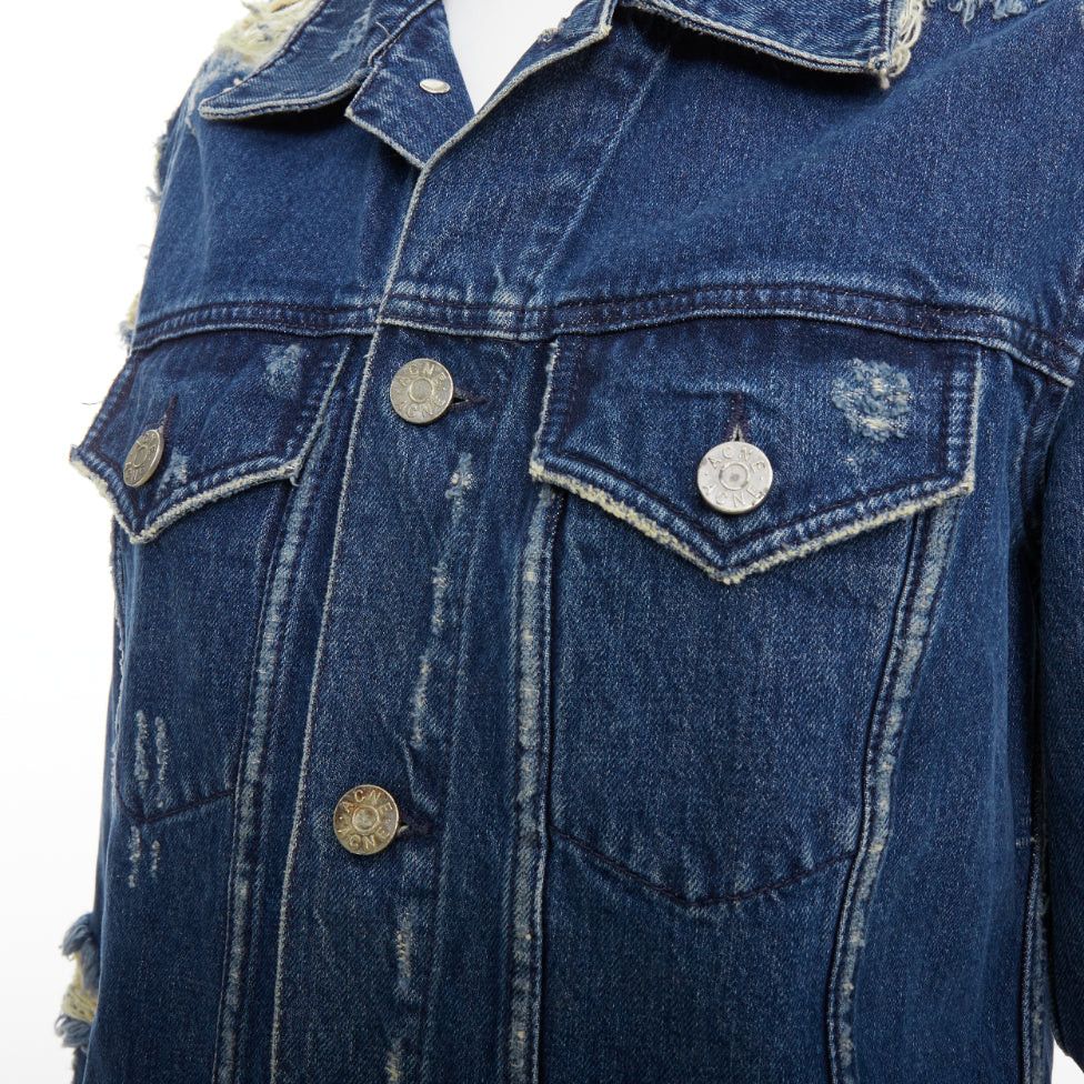 Acne Studios ACNE STUDIOS 2012 Fever Torn blue distressed denim cut out jacket FR34 XS Size XS / US 0-2 / IT 36-38 - 8 Thumbnail