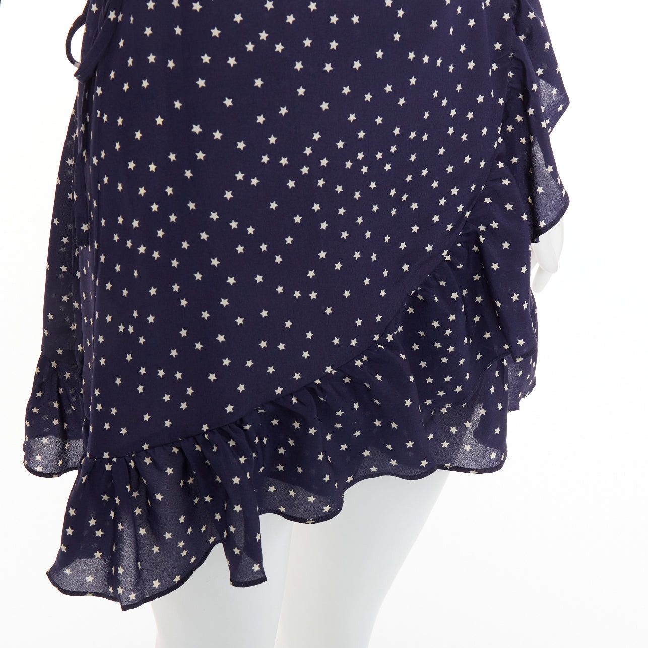 Other REALISATION Alexandra 100% silk navy white star print wrap tie mini dress S Size S / US 4 / IT 40 - 7 Thumbnail