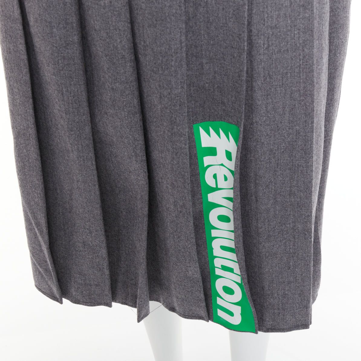 Marc by Marc Jacobs MARC BY MARC JACOBS 2008 Revolution grey wool green pleated strapless dress US2 S Size S / US 4 / IT 40 - 2 Thumbnail