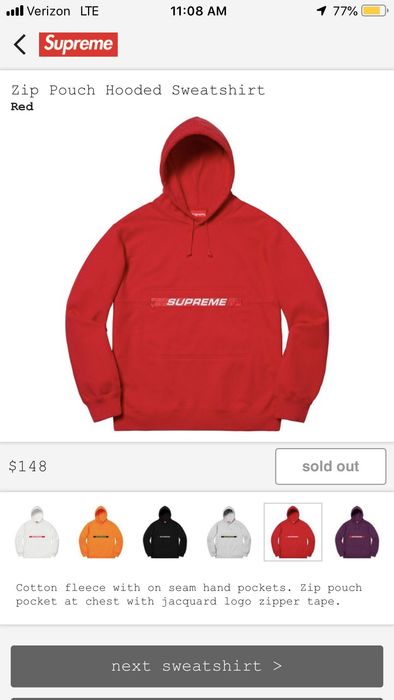 Supreme Supreme zip pouch hoodie | Grailed