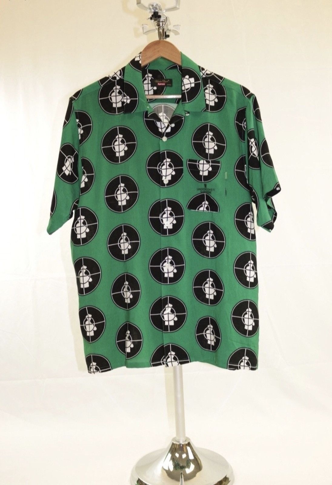 Supreme SS18 Undercover Public Enemy Rayon Shirt Green - Tops